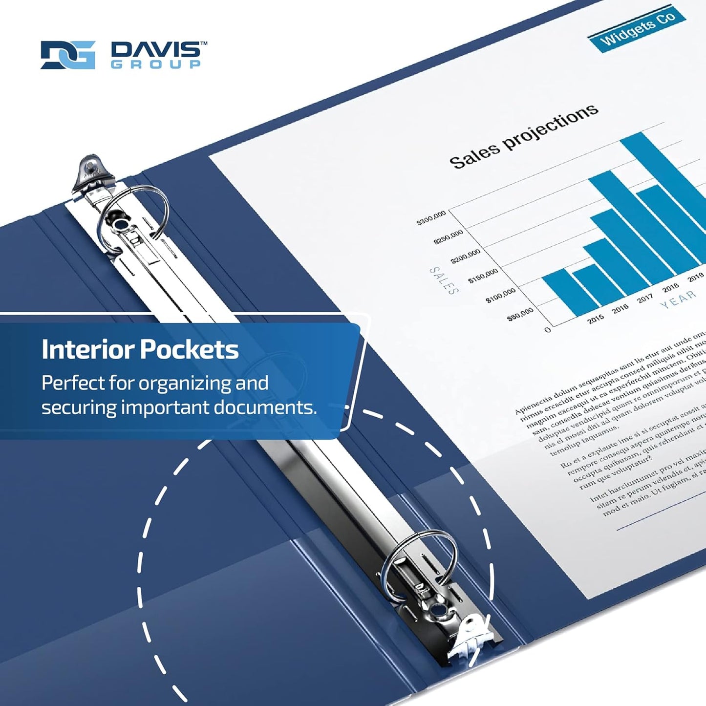 Easyview Premium 3-Ring Binders with Clear-View Covers and Round Rings, Binders for School or Office, 1 Inch, Pack of 6, Royal Blue