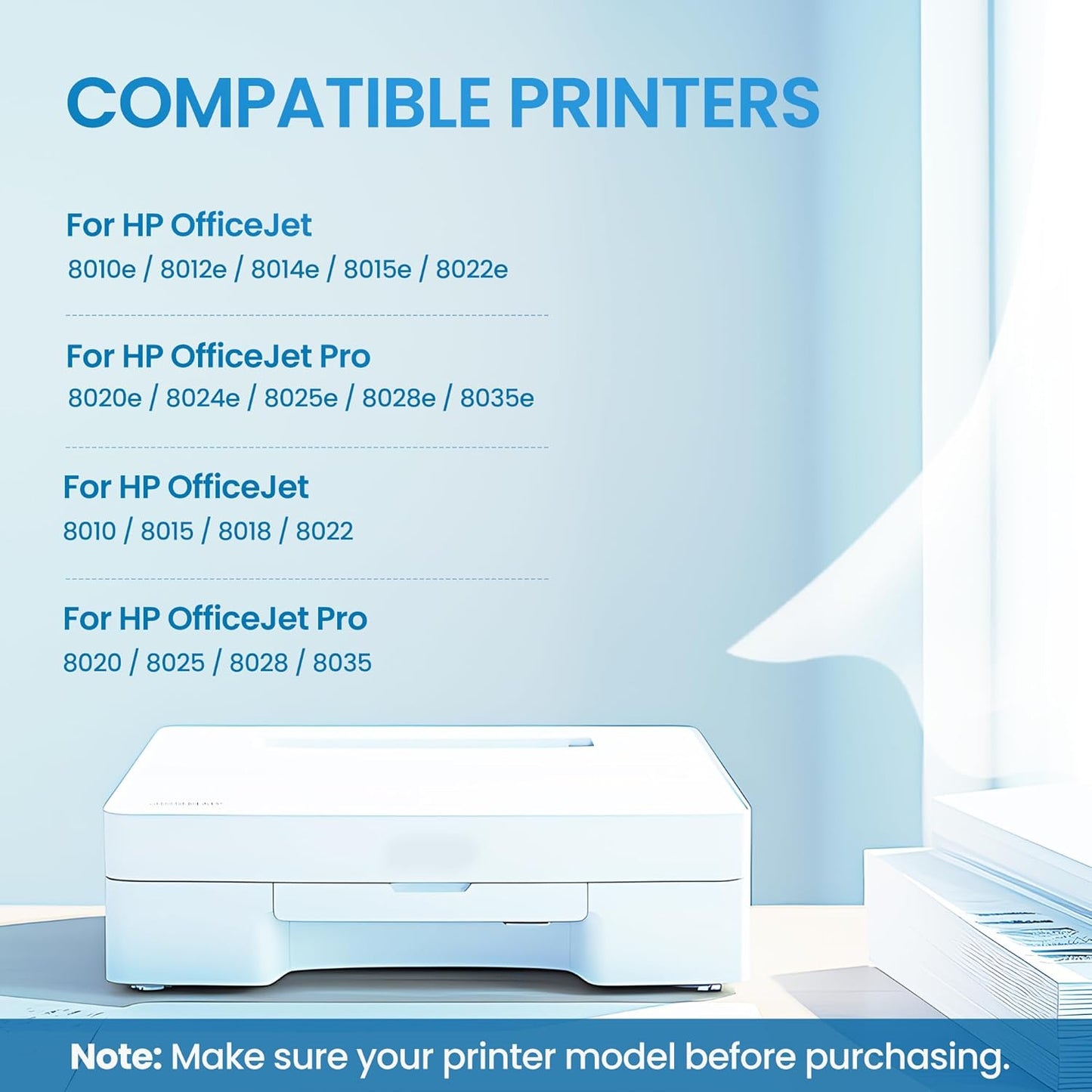 910xl Ink Cartridges Combo Pack for HP Printers Replacement for HP 910XL 910 Ink Work for HP Officejet Pro 8020 Ink Cartridges 8025e 8024e 8015e 8028e 8025 8035 8020 Printer (4 Pack, BCMY)