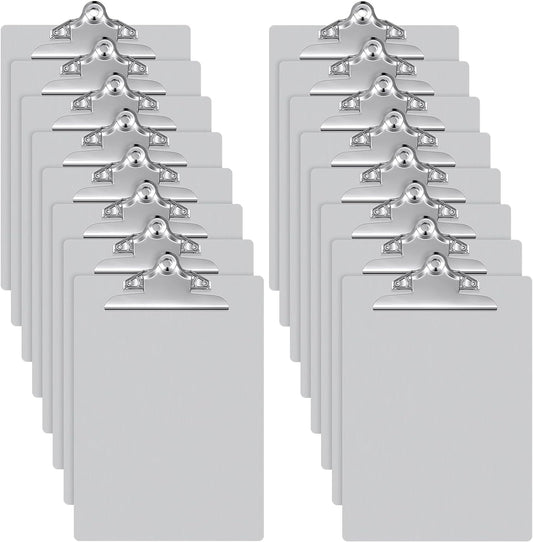 16 Pcs Metal Clipboard Heavy Duty Aluminum Clipboards 12 x 9 Inch Metal Clip Board with Low Profile Clip A4 Letter Size Document Holder for Office School Medical Jobsite Laboratory