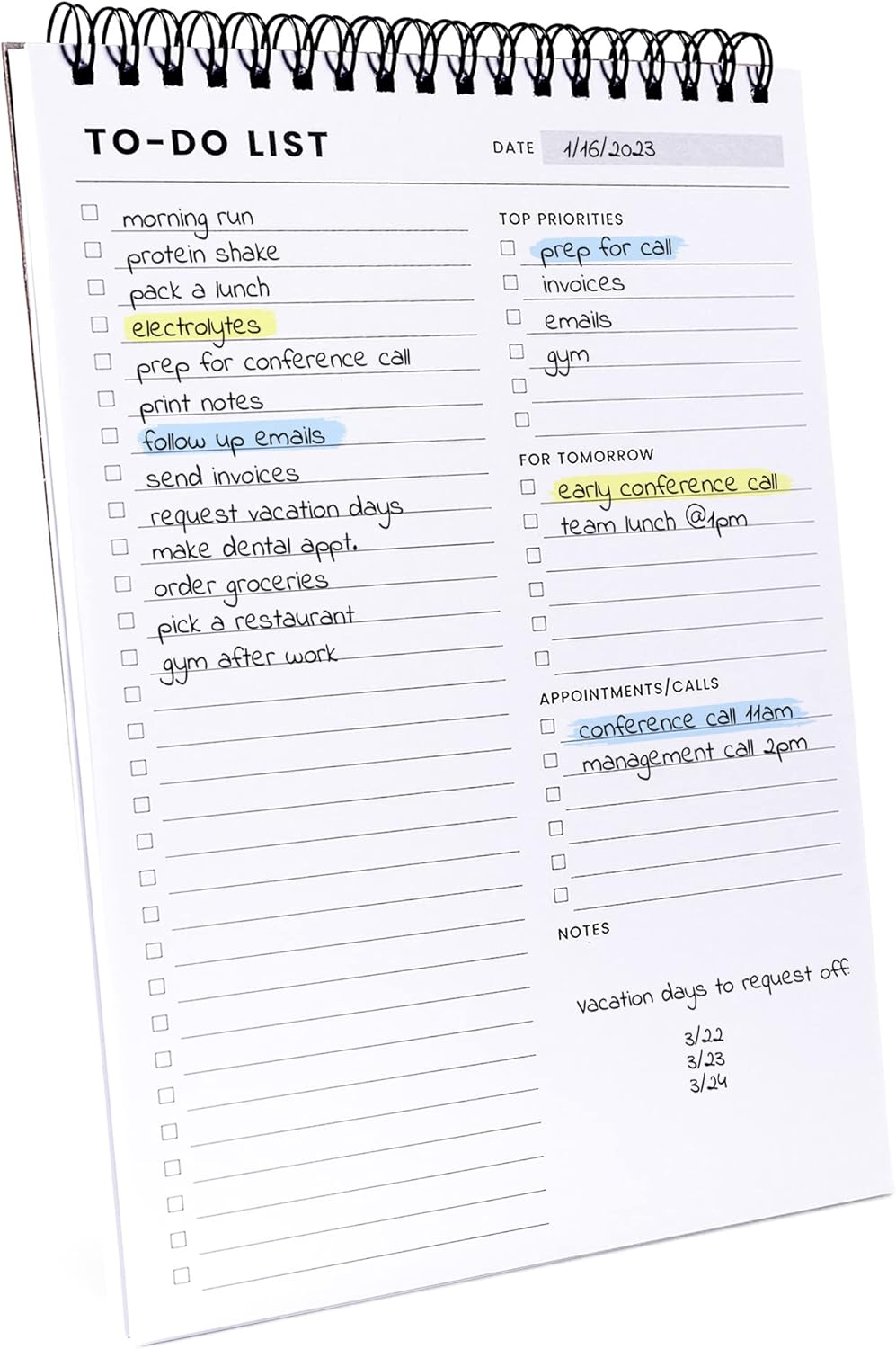 Of a Happy Kind To Do List Notepad: With Multiple Functional Sections - 6.5 x 9.8 60 Sheets - Spiral Daily Planner Notebook - Task CheckList Organizer Agenda Pad for Work - Note and Todo Organization