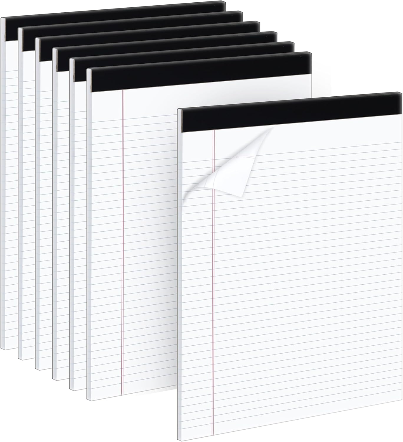 Office Legal Pads | Note Pads For Work | Memo Pads | 8.5 x 11 inches Lined Paper Pad | Narrow Rule 50 Sheets Pads | Set of 6 White Writing pads for Home, School, Teachers, Businesses