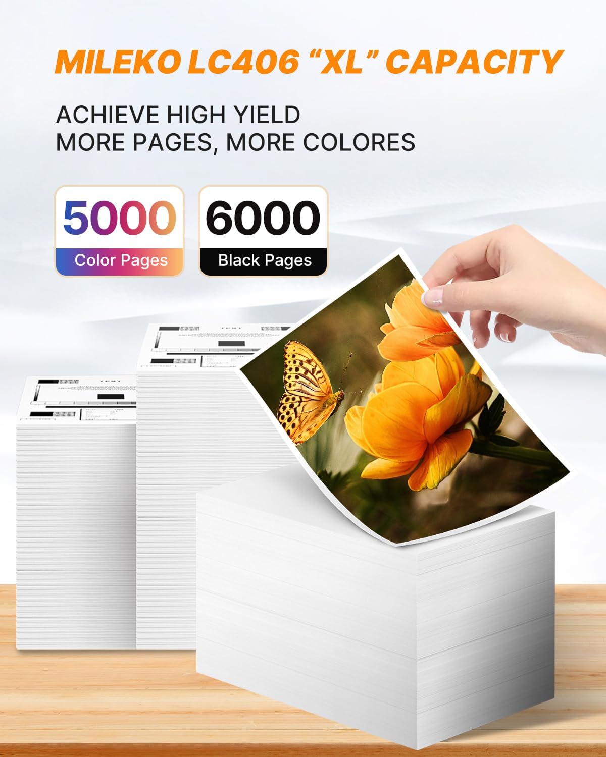 LC406 Ink Cartridges for Brother Printer Replacement for Brother LC406XL LC406 Ink Cartridges High Yield for Brother MFC-J4335DW MFC-J5855DW MFC-J6555DW MFC-J4535DW MFC-J6955DW MFC-J4345DW, 4 Pack