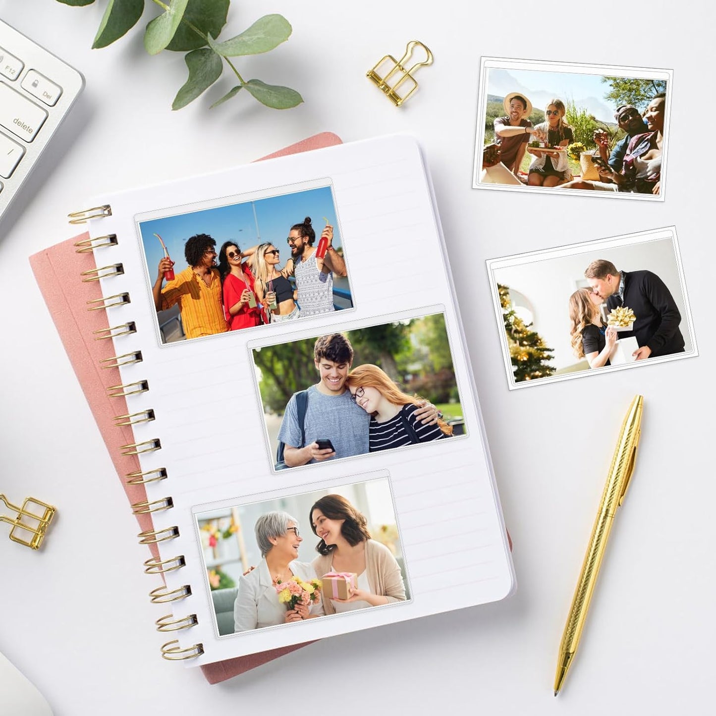 52 Pack Index Card Pockets with Top Open, 3.5 x 2.5 Inch Adhesive Label Pockets Clear Plastic Index Card Holder for Organizing, Storage Bins, Library Cards, Notes