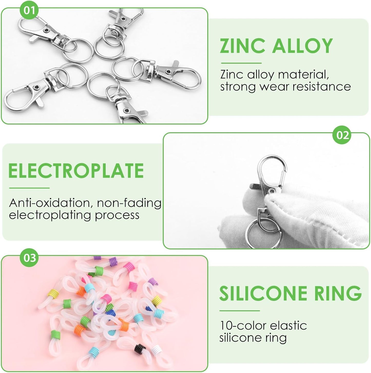 40 Pack Pen Holder for Lanyard, Retractable Badge Reel Accessories, Colorful Silicone Clips with Lobster Clasps, Mini Pen Clips for Badge Mini Sharpie, Nurse Teacher Student Aattachment for Daily Use