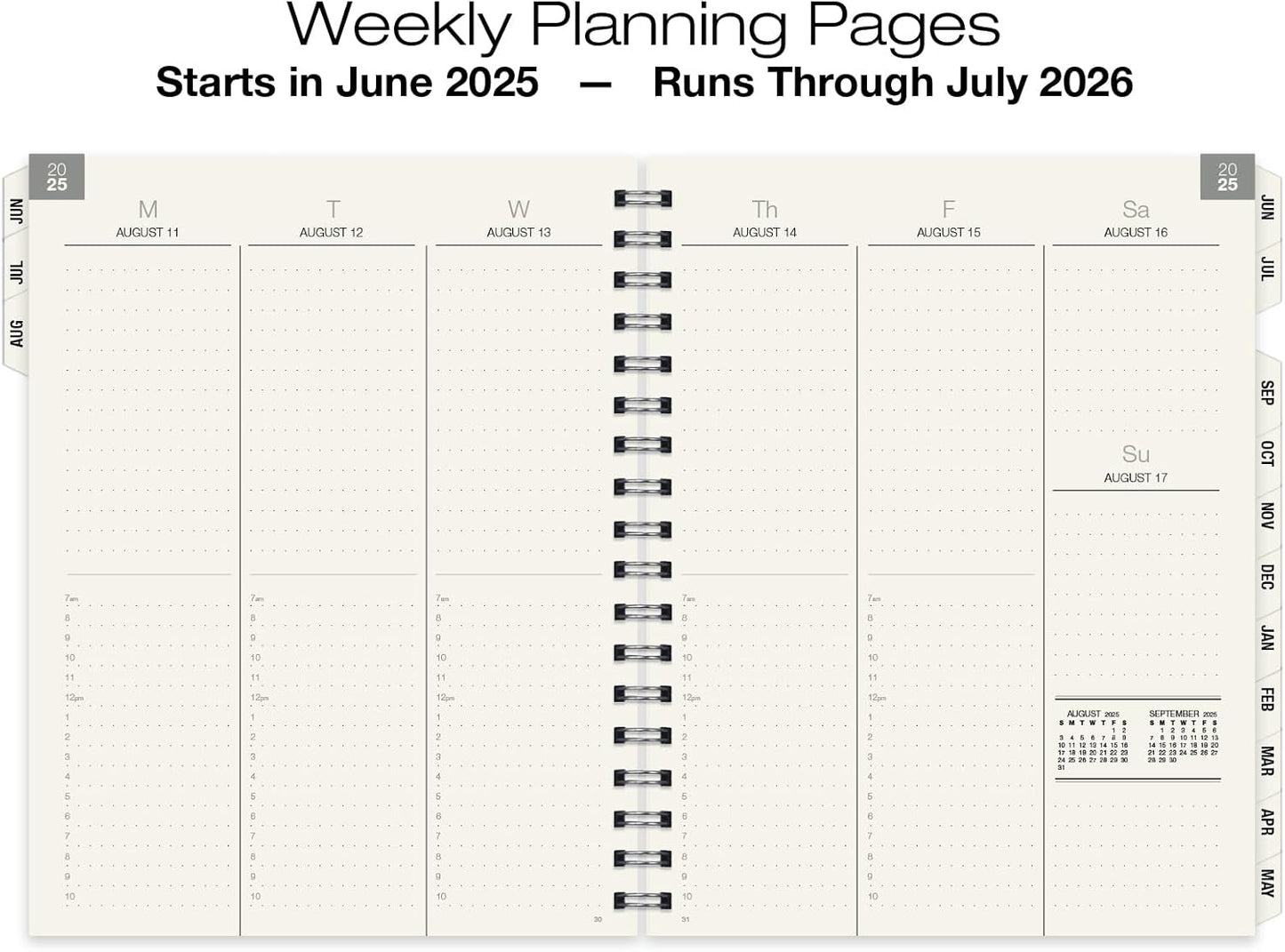 Global Printed Products Essential 8.5"x11" Monthly & Weekly 2025-2026 Planner - (8.5" x 11" - June 2025 Through July 2026)