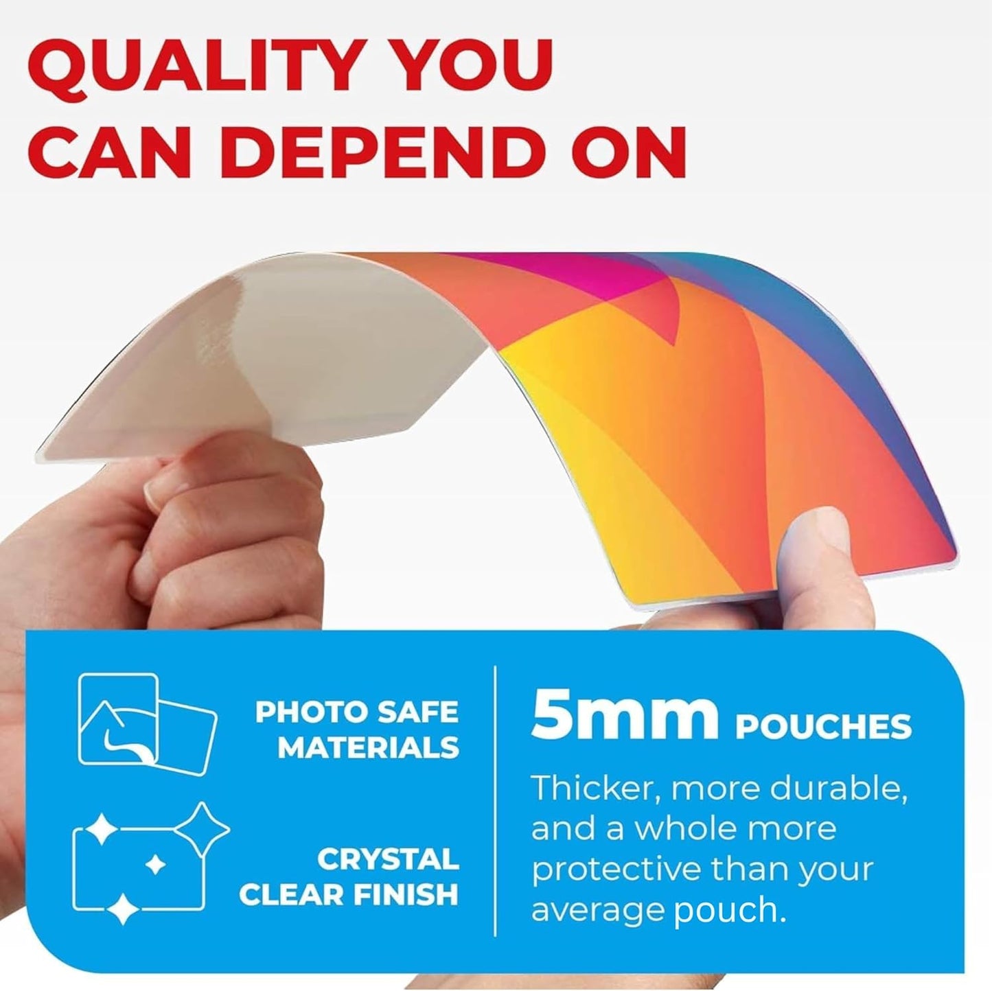 5MIL Thermal Laminating Sheets (100 Count) 5.3x7.2 inch, Photo Size Dry-Erase Friendly Laminating Pouches, Compatible with Laminators, Crystal Clear Laminated Finish