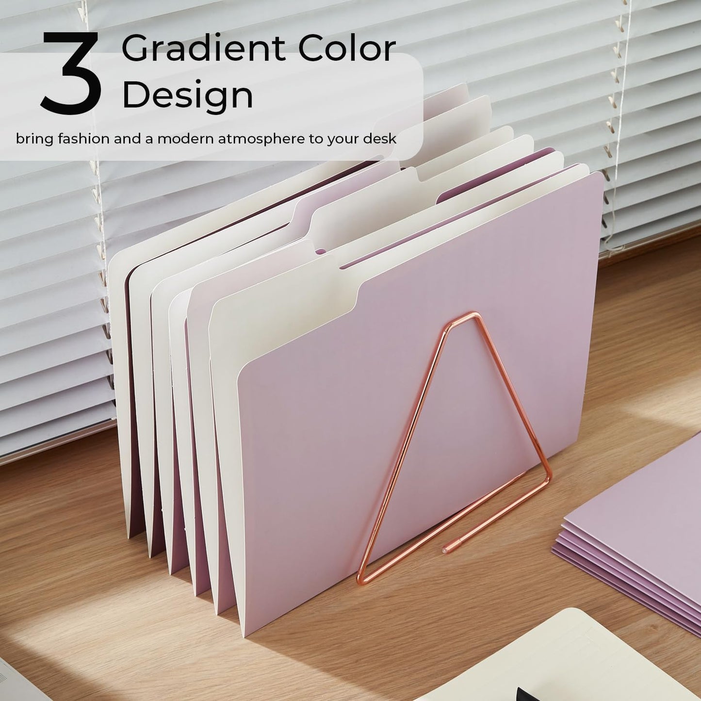 Y YOMA 12 Pack Colored File Folders Letter Size Gradient File Folder with 1/3-Cut Tab Cute Pretty Decorative Heavyweight Filing Folder File Organizers for Office School Home Desktop, Dusty Purple