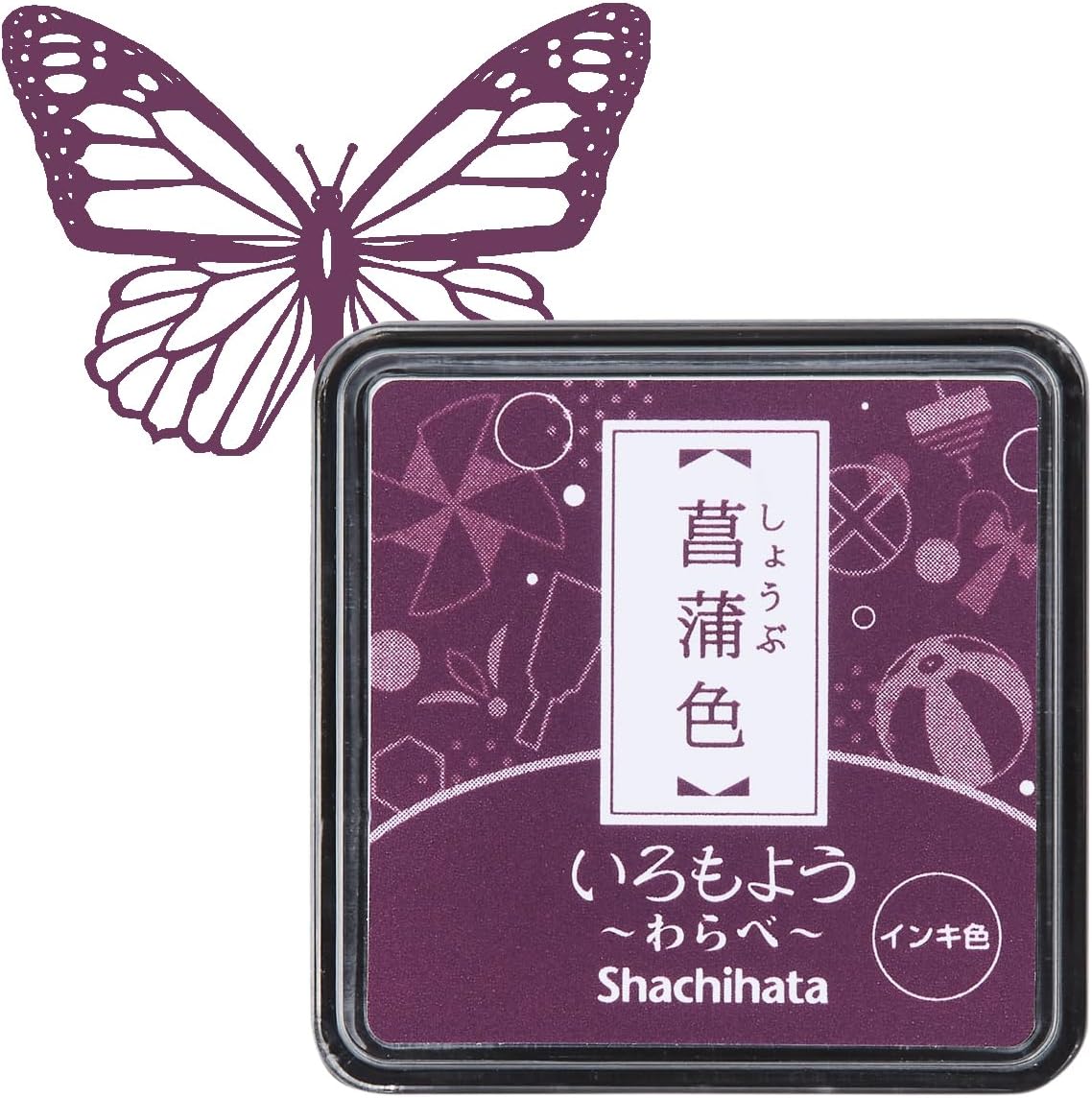IROMOYO WARABE Stamp PAD, Small Traditional Japanese Ink Colour, Oil-Based Ink pad - RED Violet