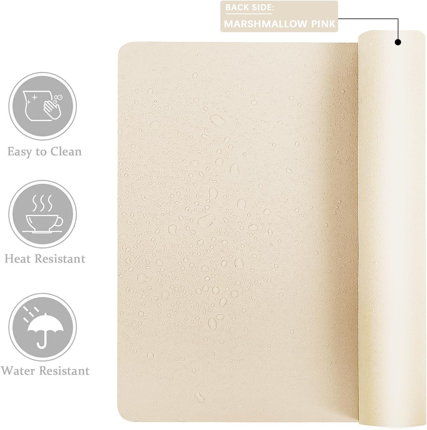 Aothia Double-Sided PU Leather Desk Pad - Non-Slip Large Mouse Pad & Desk Mat for Office, Home - Waterproof, Easy to Clean, Durable Dual-Sided Surface (31.5" x 15.7", Milk White)