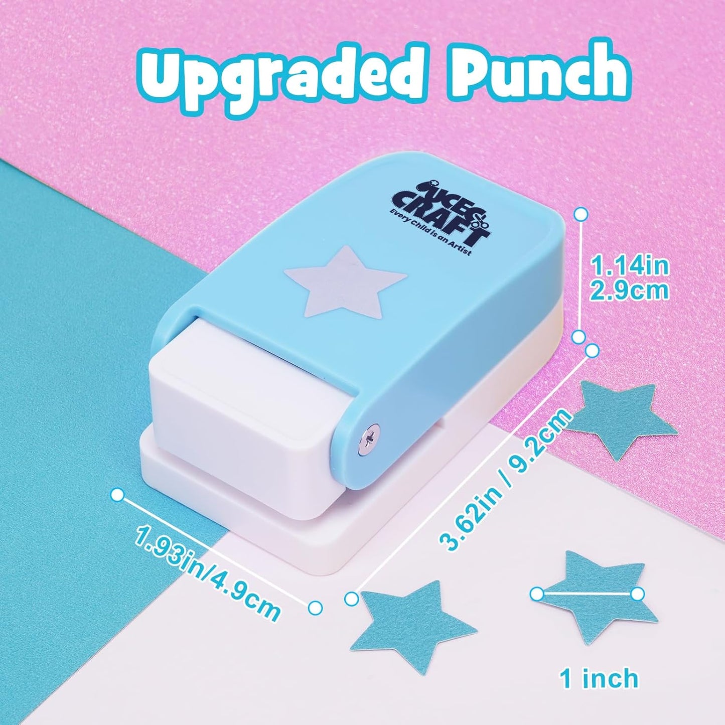 UCEC Star Hole Punch 1 Inch, Paper Punch, Star Punches for Paper Crafts, Crafting Cutter for Crafting Card, Making Scrapbook, DIY Office Supplies