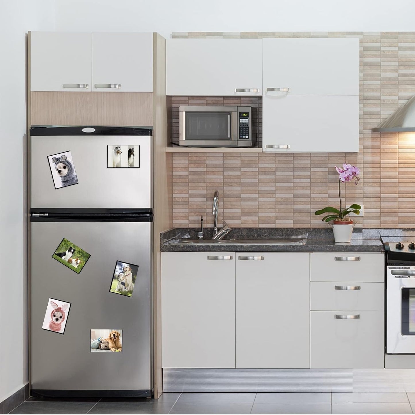 Magnetic Picture Frame 2.5X3.5,Black 10 Pieces,Wallet Size Photo Magnets Sleeves for Refrigerator