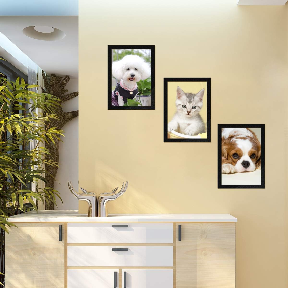 Document Sign Holder Pockets with Adhesive Back, Plastic Poster Picture Notice Display Frame for Window/Door/Wall/Cabinet, 8.5 x 11.6 Inches, Black, 30 Pack