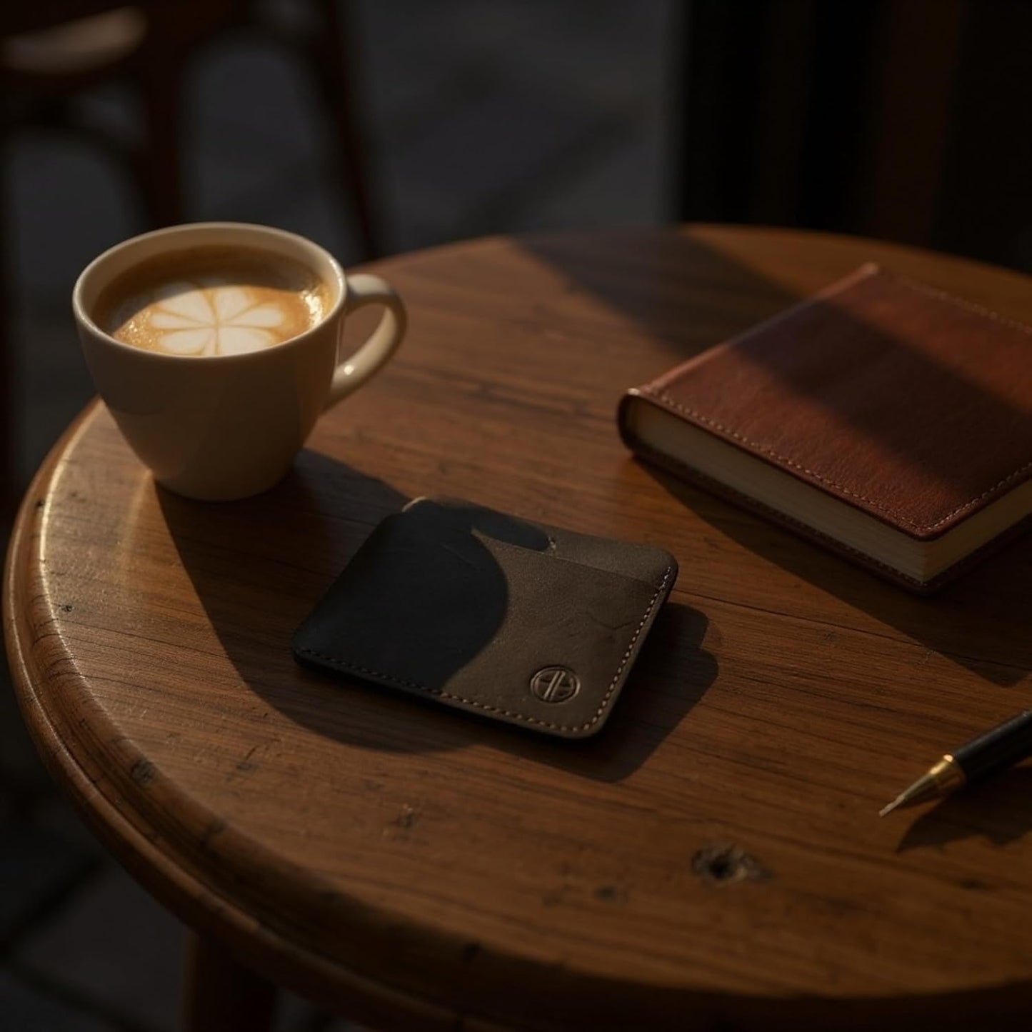 ZeroFold Slim Credit Card Holder – Men's Minimalist Handmade Full Grain Leather Wallet, Hand-Burnished & Oiled Finish, Super slim & Holds up to 8 Cards