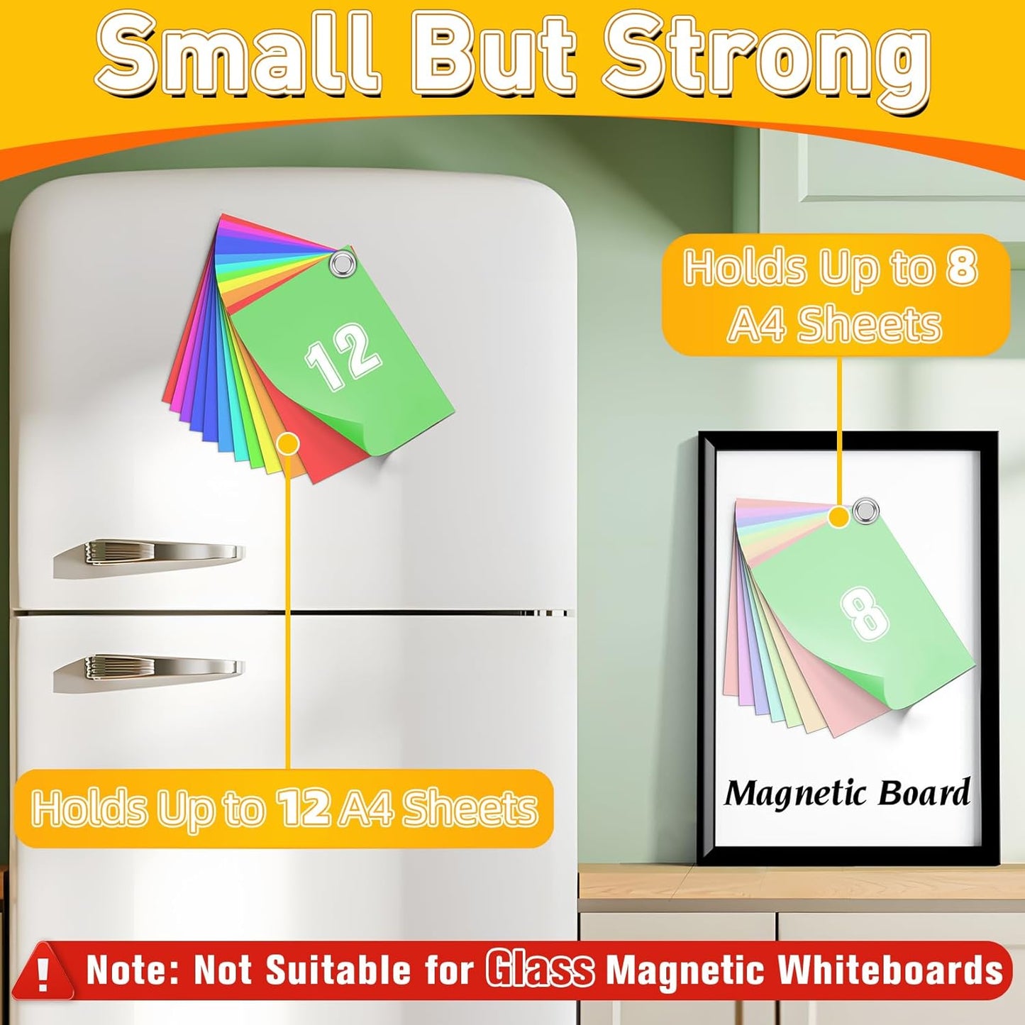 VNDUEEY 60 Pack Fridge Magnet Refrigerator Magnets, Whiteboard Magnets Small Strong Magnet for Kitchen, Office, School, Metal Decorative