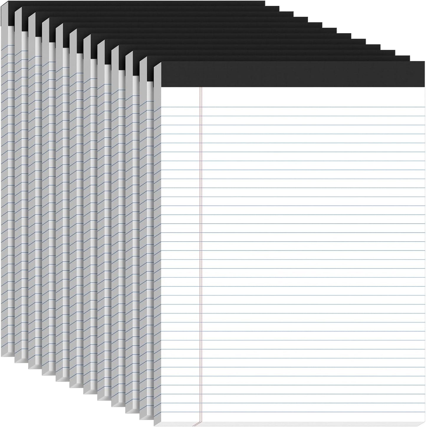 12 Pack White Legal Pads 8.5 x 11 College Ruled, 30 Sheets Per Note Pads 8.5 x 11, Perforated Lined Paper Pads 8.5 x 11.75, Writing Pads with Sturdy Backing, Legal Notepads for School, Office, Home