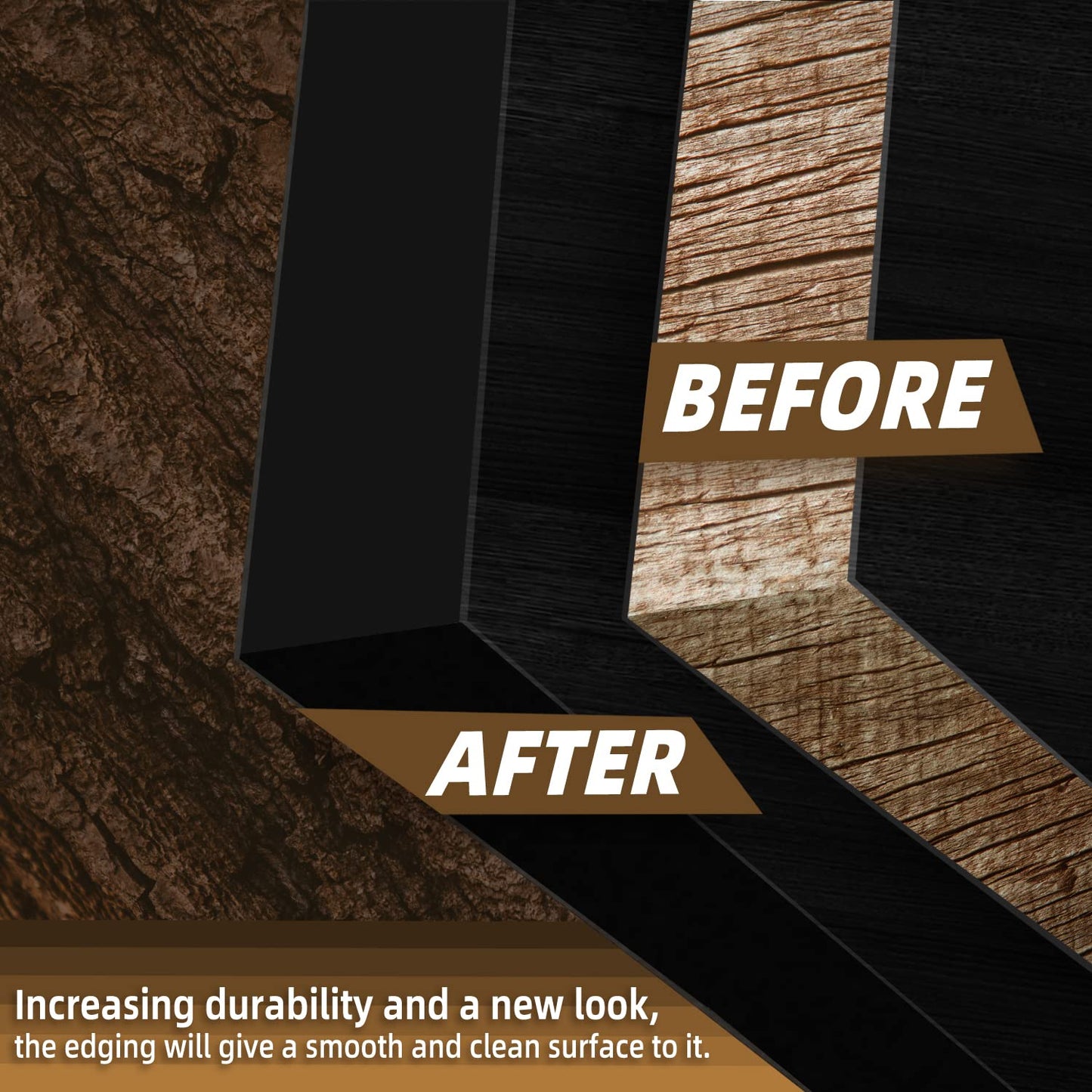 GSCIT Club Black Edge Banding, 3/4 inch x 100ft Melamine Edge Banding with Hot Melt Adhesive Preglued Cabinet Edge Banding Flexible Black Veneer Edging