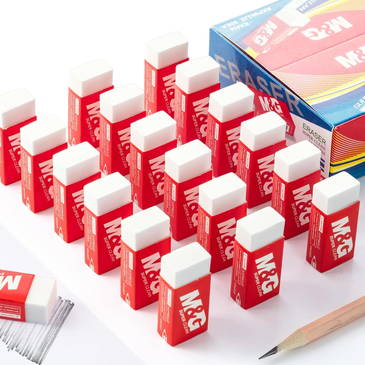 M&G Pencil Eraser for Kids, 20 Pack, White Erasers Bulk, Erasers for Artists, Drawing Erasers for Sketching, Large Eraser, Pencil Erasers, Art Erasers for Drawing, School Erasers Office Supplies
