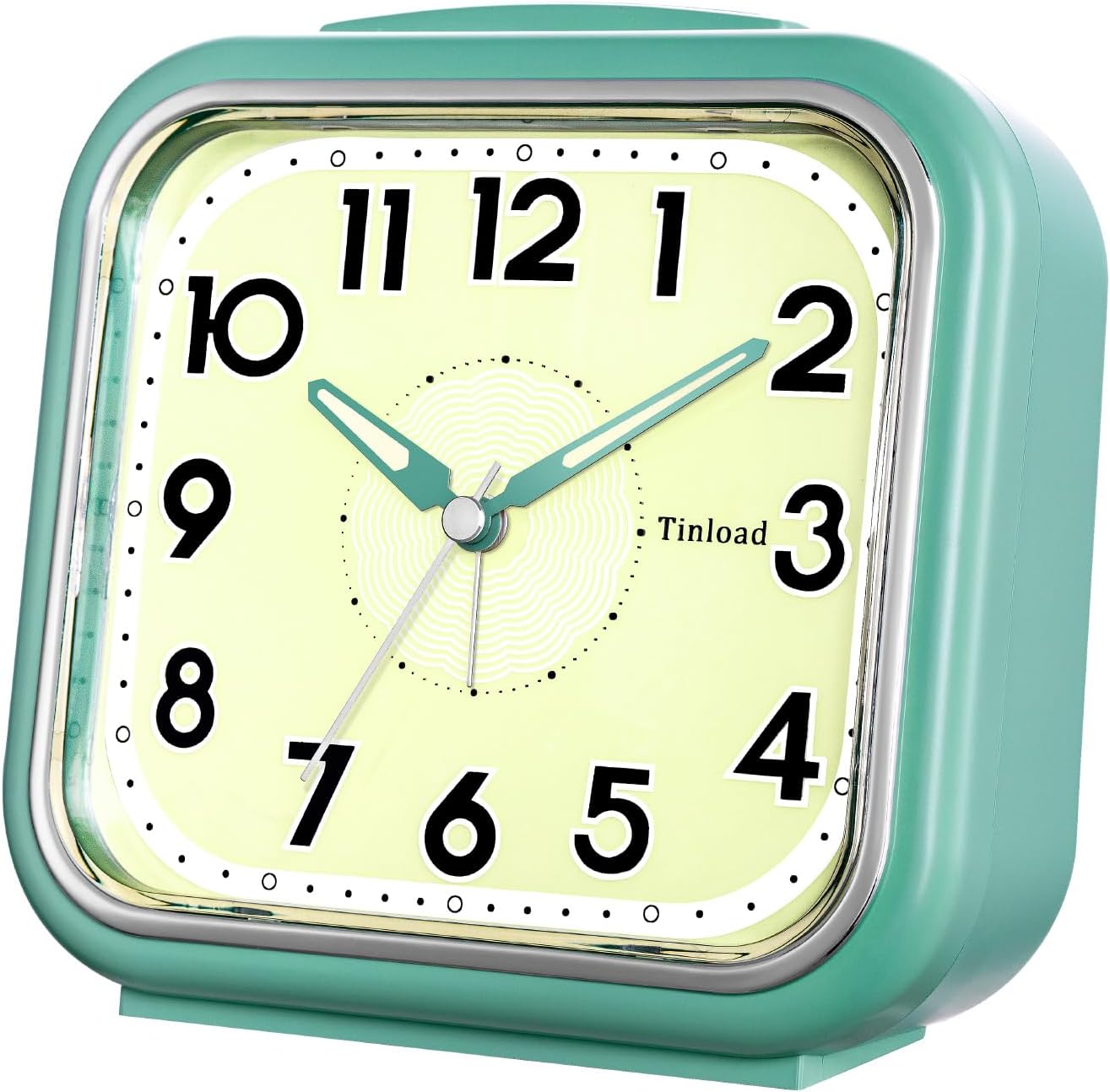 5.5" Large Analog Alarm Clock Silent Non Ticking, Glow in Dark dial, Gentle Wake, Beep Sounds, Increasing Volume, Battery Operated Snooze and Manual Light, Easy Set (Best for Elder)