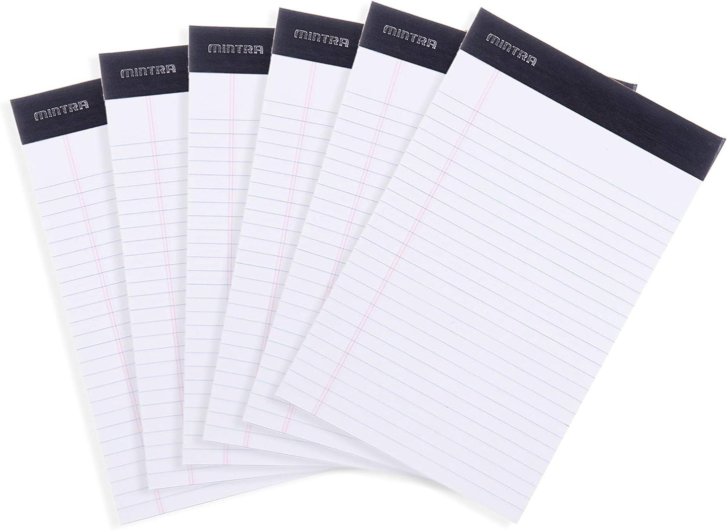 Mintra Office Legal Pads, ((xBasic, 5in x 8in, Narrow (White), 36pk (6-6pks))