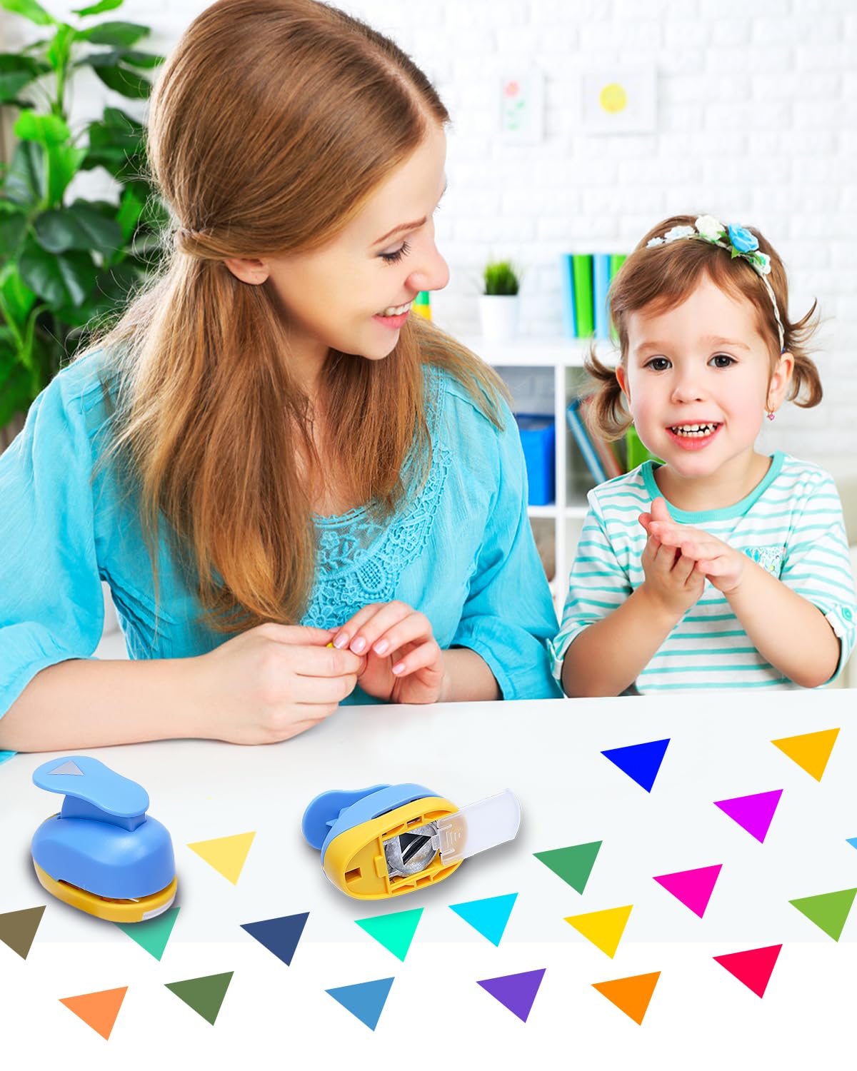 Craft Punch Triangle Hole Puncher Equilateral Length 0.8 Inch Craft Lever Punch Paper Punches for Crafting Scrapbooking DIY Card Making Gift