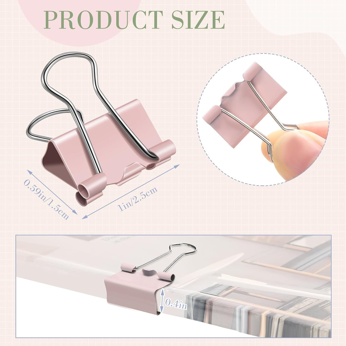 Jetec 500 Pieces 1 Inch Colorful Binder Clips Medium Paper Clamps Metal Paper Clips for Teachers Students Classroom Business Office and School Office Supplies