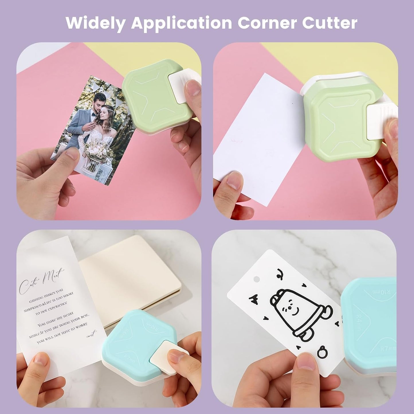 Koogel 3PCS 3 in 1 Corner Punch Set (Rounder + Beauty Shape + Chamfer Edges), 3 Way Cutter for Scrapbooking, Photocards & DIY Paper Crafts, Works Great with Laminate, Precision Professional Cutting