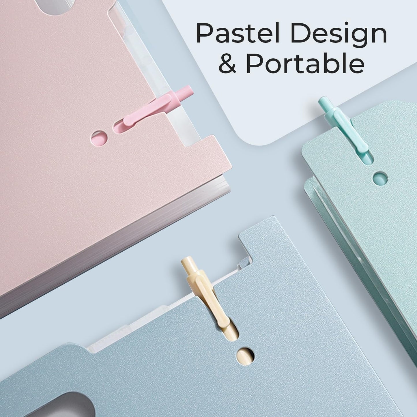 Y YOMA 2 Pack Accordion File Organizer with Handle 12 Pockets Expanding File Folder with Removable Tabs for A4 Letter Size Paper Portable Plastic Filing Organizer Document Bill Receipt Holder, Grey