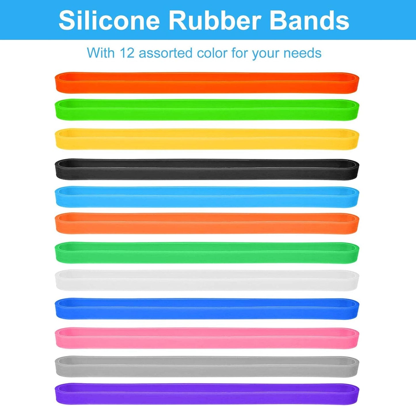 Coopay 120 Pieces Silicone Rubber Bands Colorful Elastic Wrapping Bands for Books, Art, Exercise, Crab Traps, Cooking, Wrapping, Heat, Cold, UV, Chemical Resistant (5.5 inch)