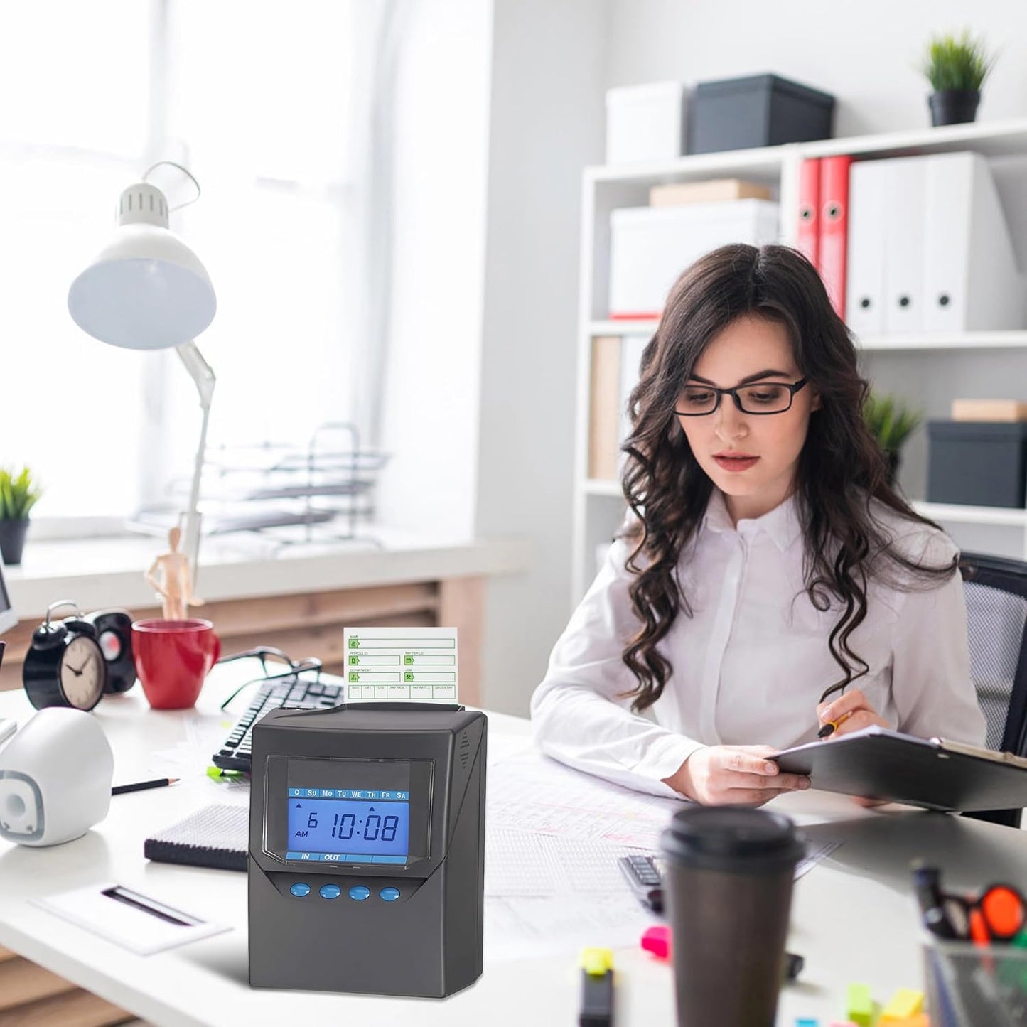 Time Cards for Employees Monthly,Numbered Days,All Pay Periods, 100 Count,2-Sided, 3 3/8" x 7 3/8",Green Print,Timecards for Time Clocks