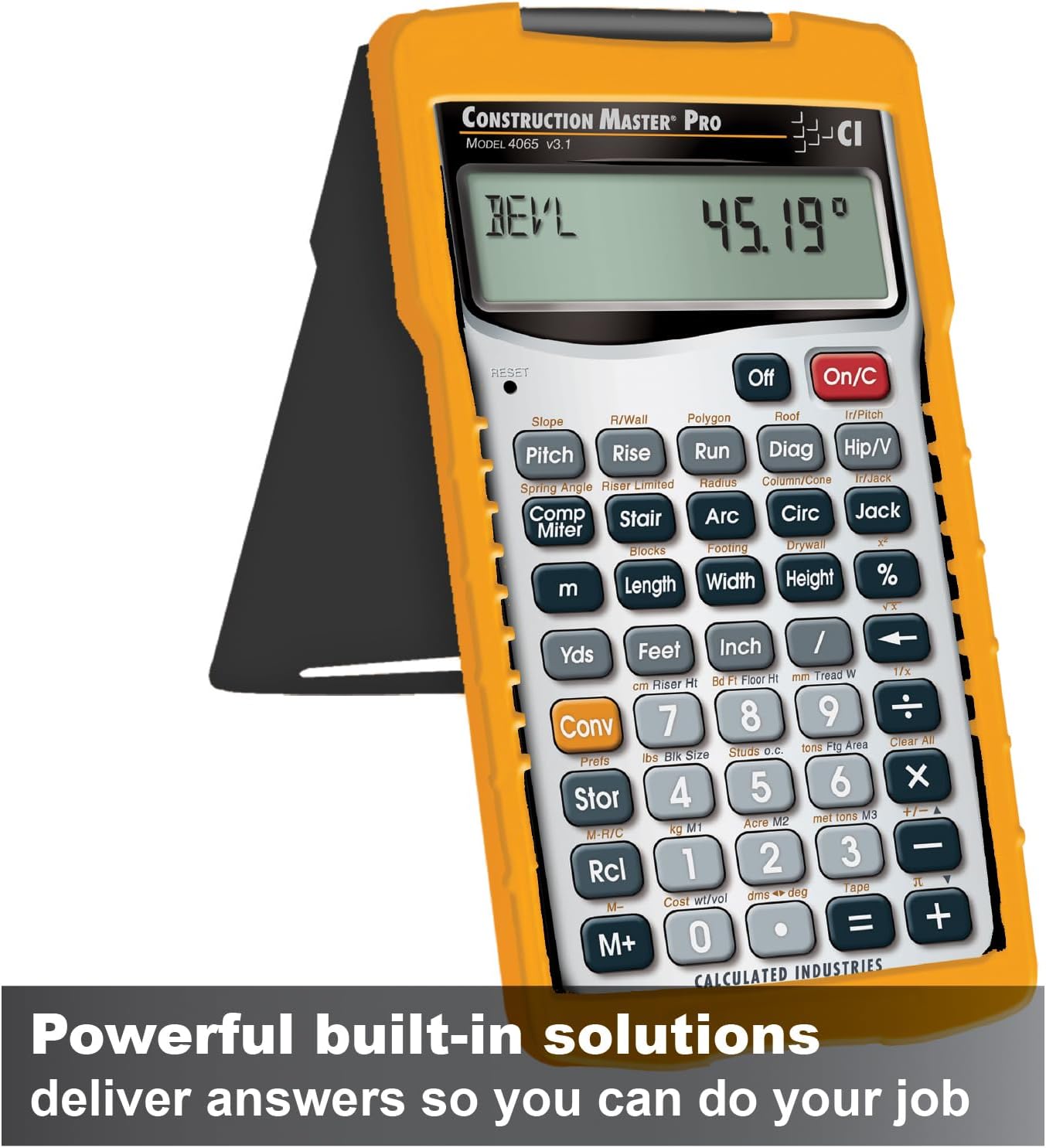Calculated Industries 4065 Construction Master Pro Advanced Construction Math Feet-inch-Fraction Calculator for Contractors, Estimators, Builders, Framers, Remodelers, Renovators and Carpenters
