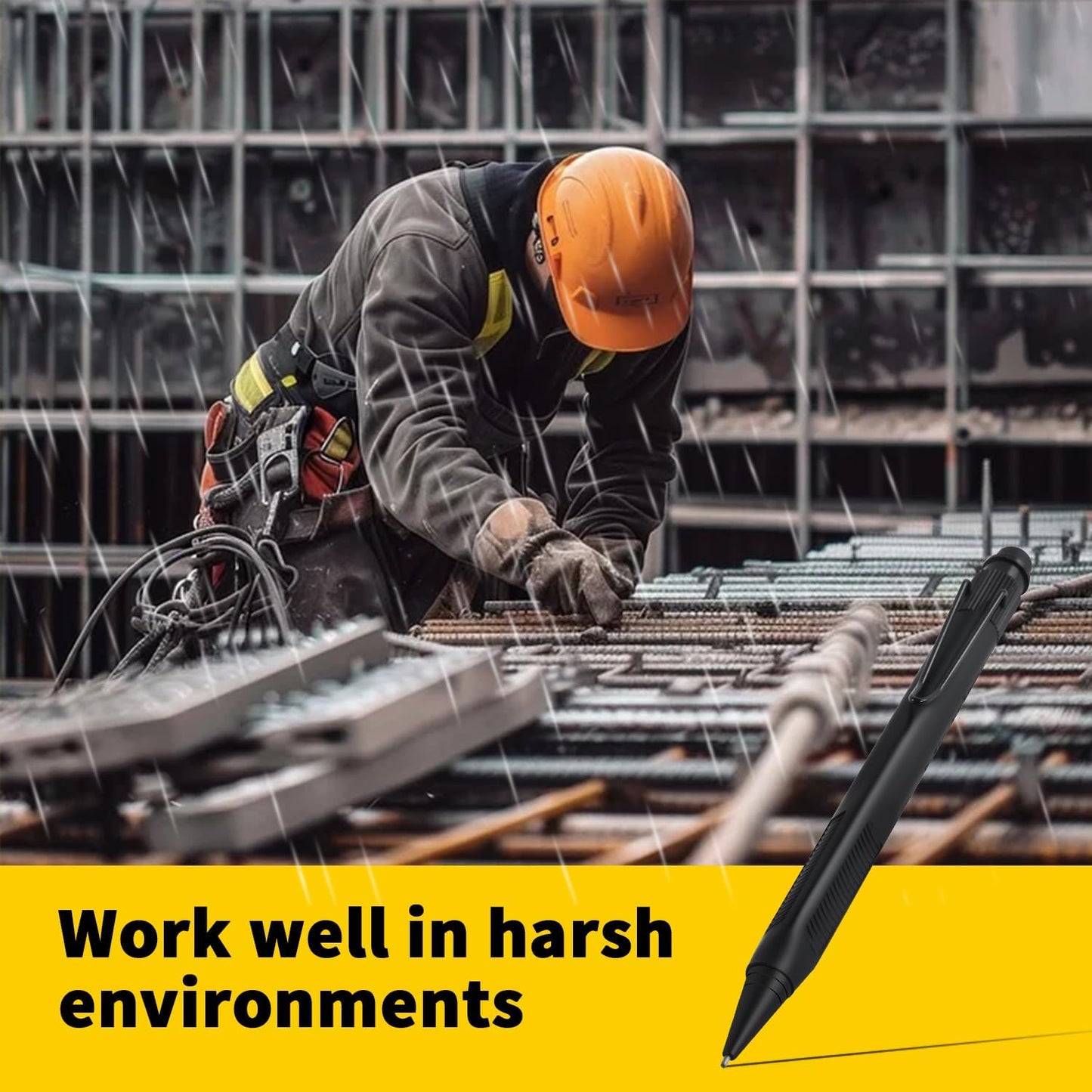 ASINNO 1.3 MM Mechanical Pencil, Weatherproof 2B Dark Lead, Heavy Duty Mechanical Pencil Woodworking Pencils with 20 Lead Refills and 4 Erasers, for Outdoor Marking Drafting Drawing Sketching