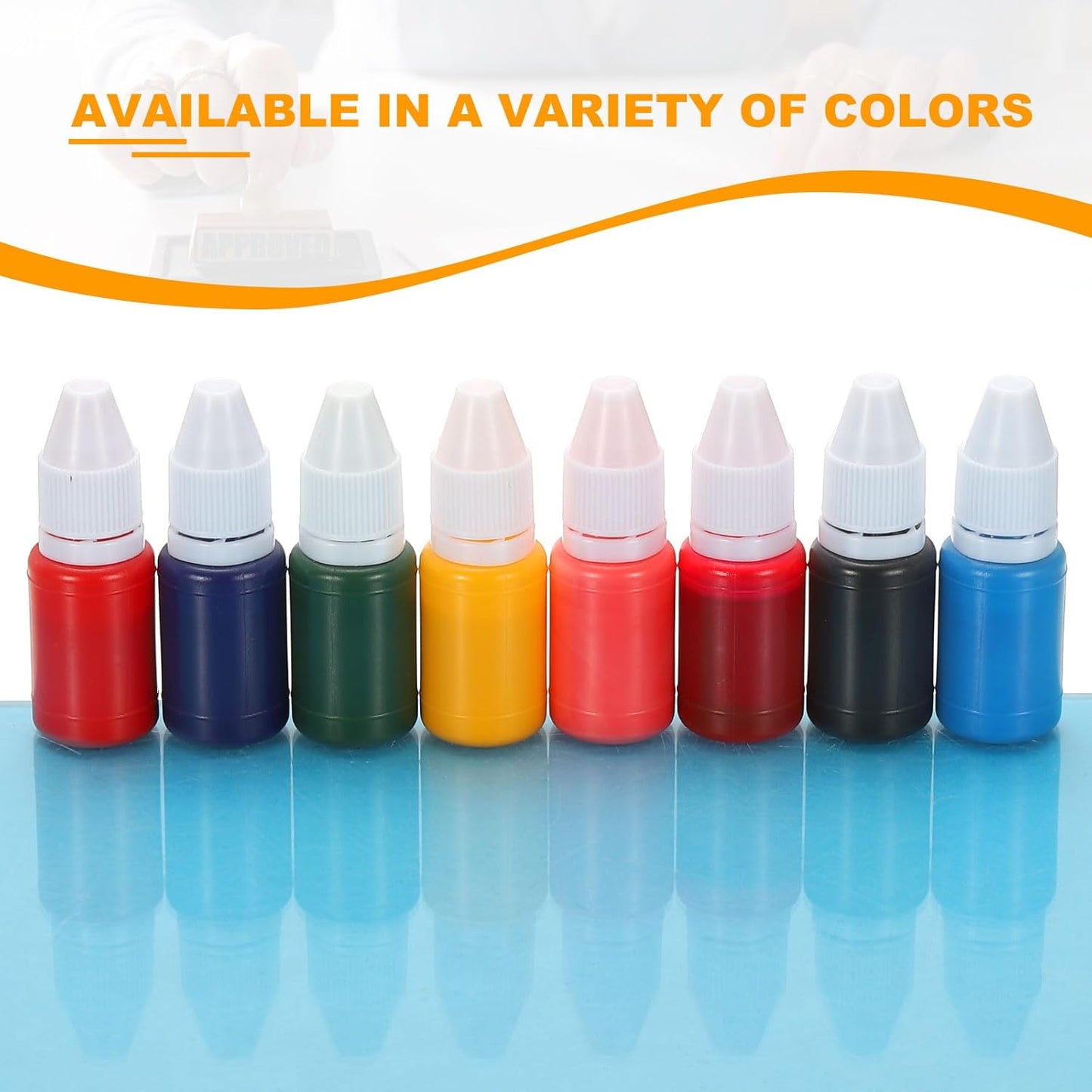 PATIKIL 0.33oz Refill Ink for Stamps and Ink Pads, 12Pcs 10ml Stamp Pad Ink Refill for Office Stamp Self Inking Stamp Date Stamp Scrapbooking, Orange Red