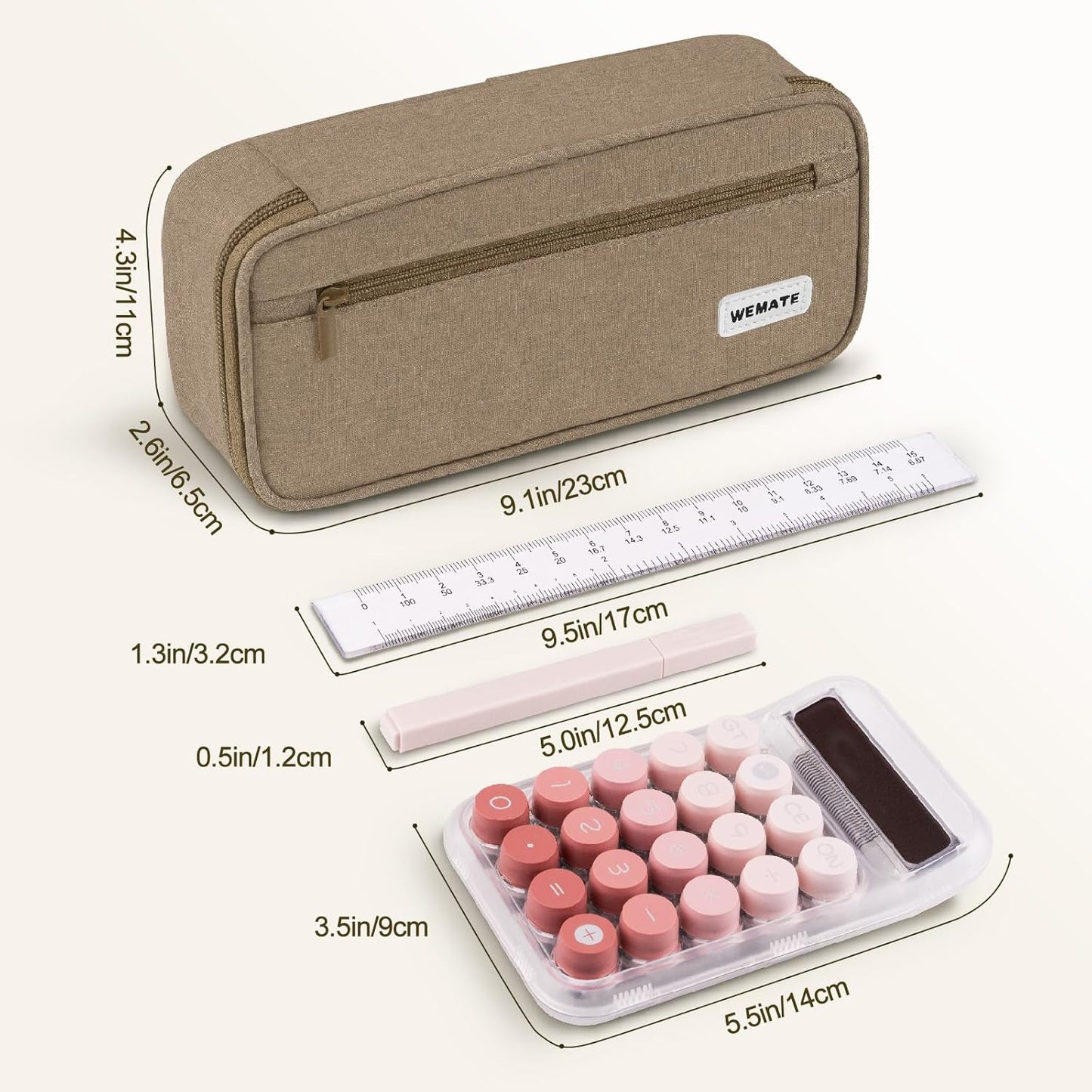 WEMATE Pencil Case, Large Storage Organizer for Stationery, Back - to - School Essential, Teacher Must - have, Big Pencil Pouch, Marker Case School Supplies for College & High School