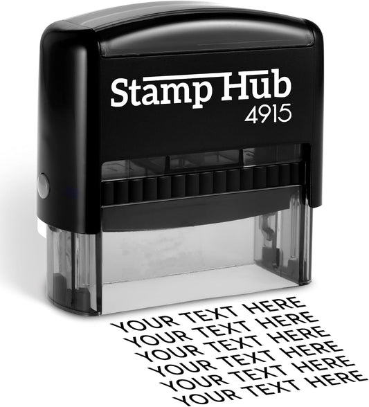 Self Inking Personalized Stamp - Up to 6 Lines, Custom Return Address, Customizable Office Name Rubber - Easy to Change Ink Cartridge, Multiple Ink Color Options - Extra Large