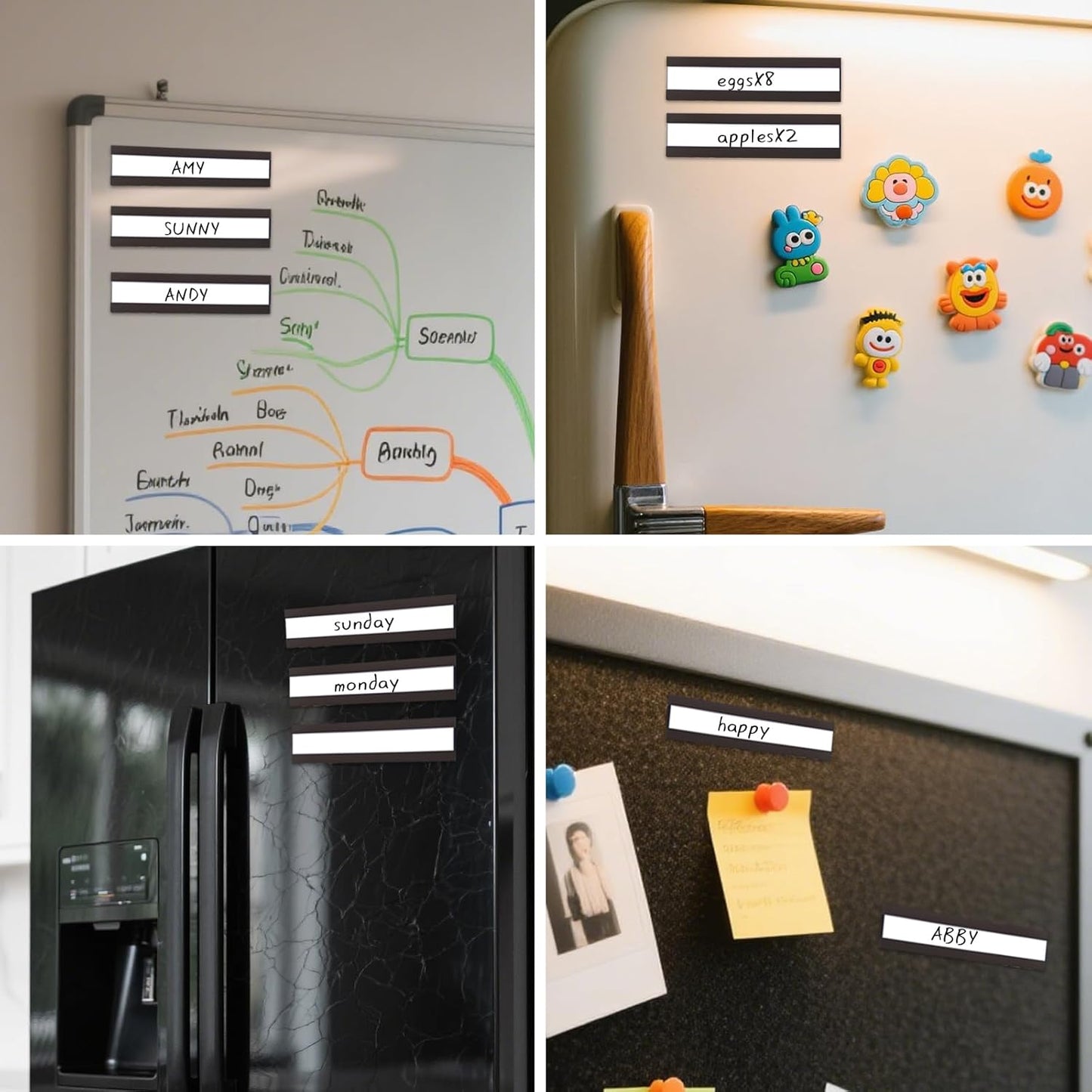 50 Pack Magnetic Label Holders, 'C' Channel Magnets Card Holders with Dry Erase Insert Label Card for Metal Racks and Shelves (0.5" x 2")