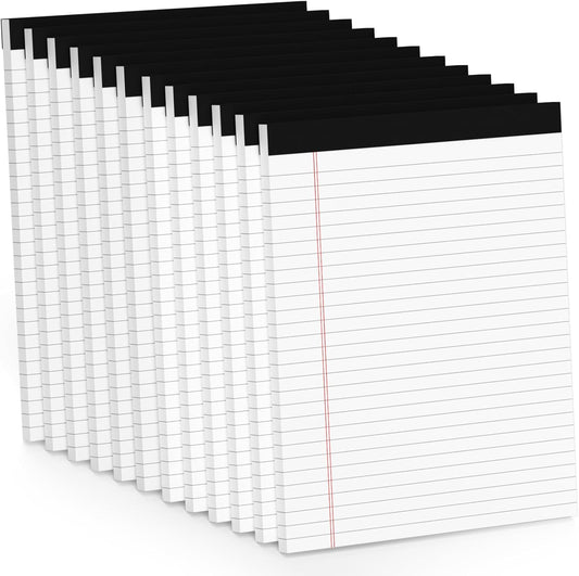 12 Pack Note Pads 8.5 x 11 White Legal Pads 8.5 x 11 Wide Ruled Lined Writing Pads Legal Notepads Legal Ruled White Lined Paper Pads 8.5 x 11 Inch 30 Sheets Per Writing Pad for School, Office, Home