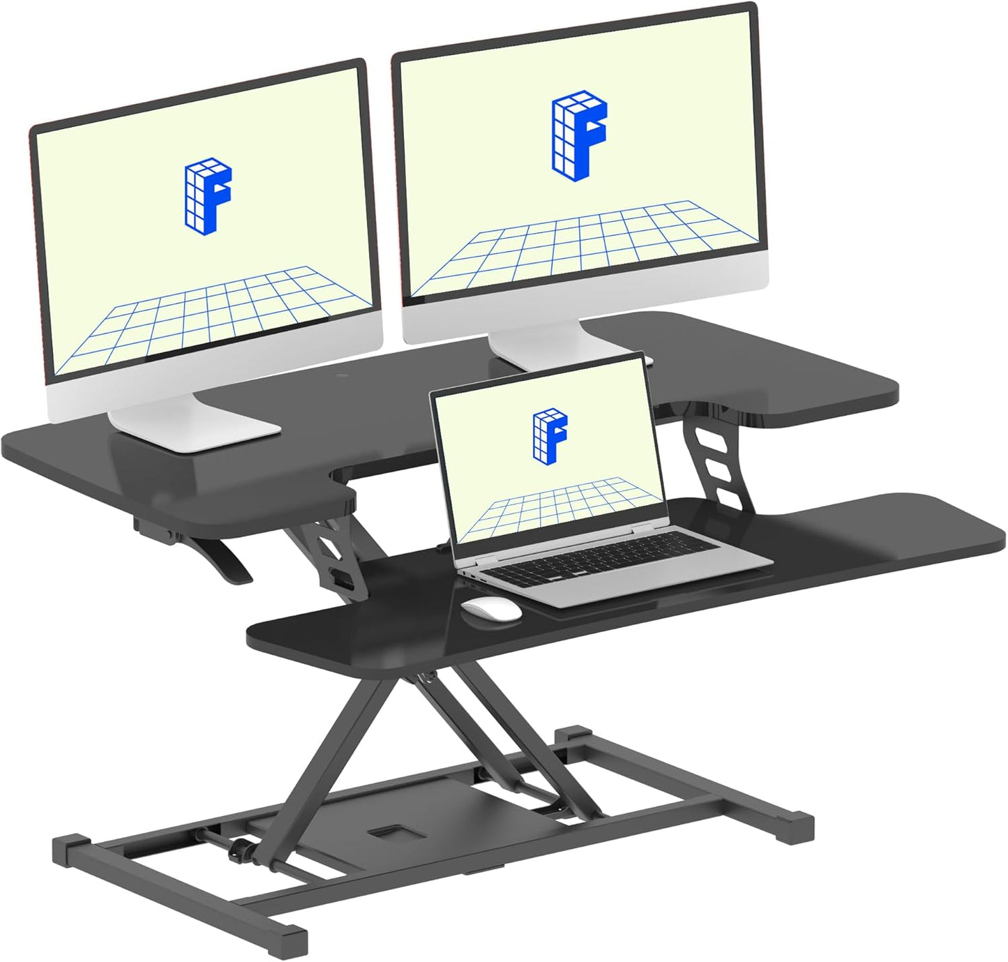 FLEXISPOT 36" Wide Sit to Stand Desk Converter Height Adjustable Tabletop Workstation for Dual Monitors and Laptop Riser
