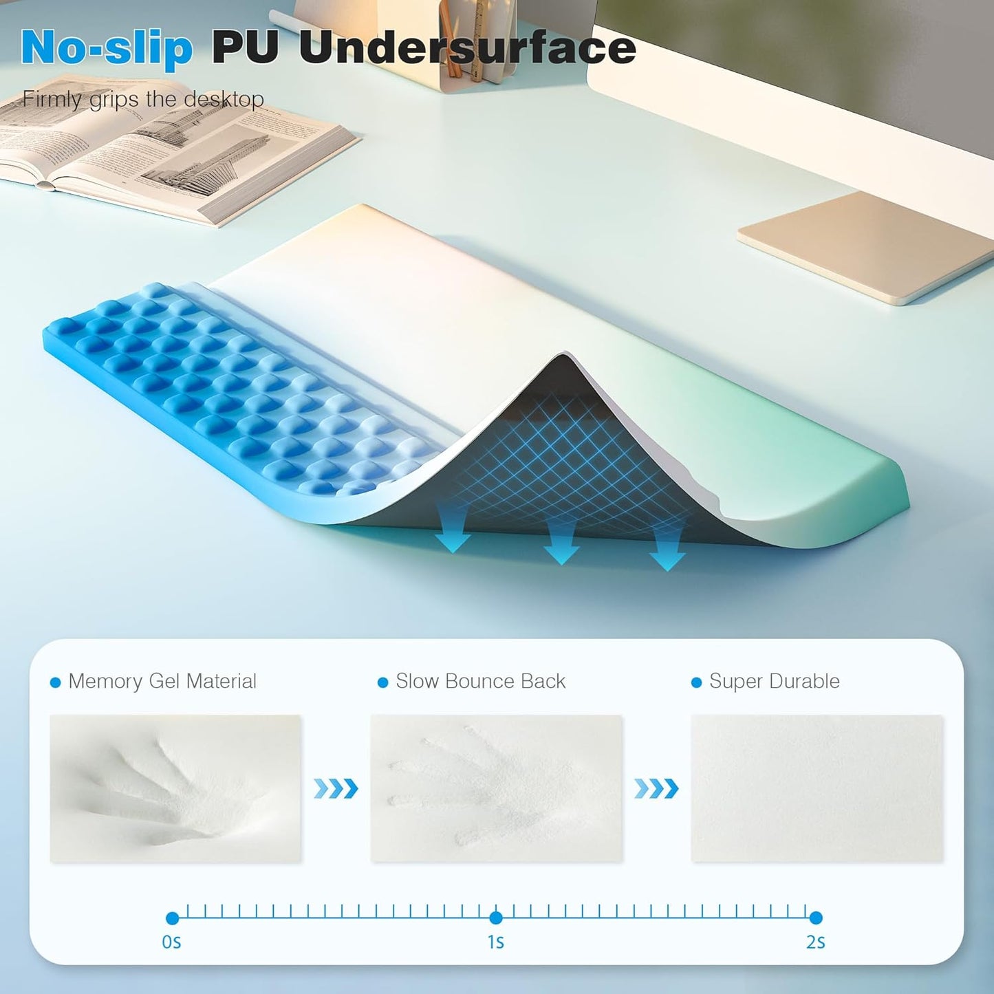 Ospelelf Ergonomic Keyboard Wrist Rest Pad Comfortable Keyboard Stand Riser Holder Pad for Office Gaming