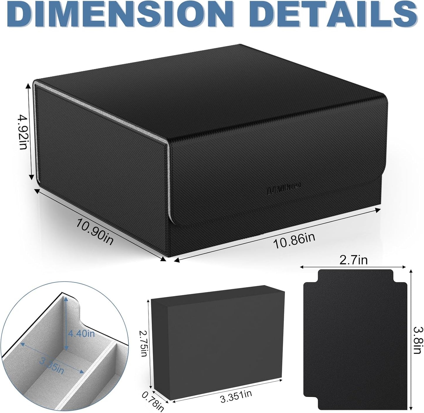 Mlikero Card Deck Case, Trading Card Storage Box for Magnetic Cards Holder and Hard Plastic Cards Protectors, Leather Magnetic Closure Deck Box Fit for MTG, TCG