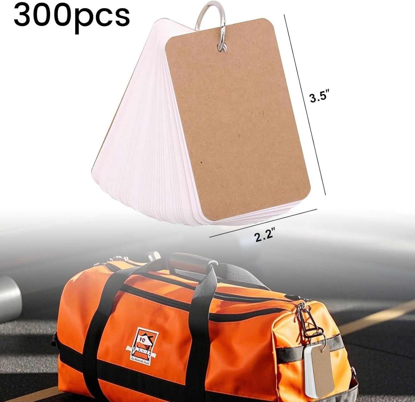 Koogel 300PCS Index Cards with Rings, 2.2 x 3.5 Small Flash Cards for Back to School, Portable Mini Blank Flashcards Study Notecard for Studying Note Taking To Do List Classroom College Supplies