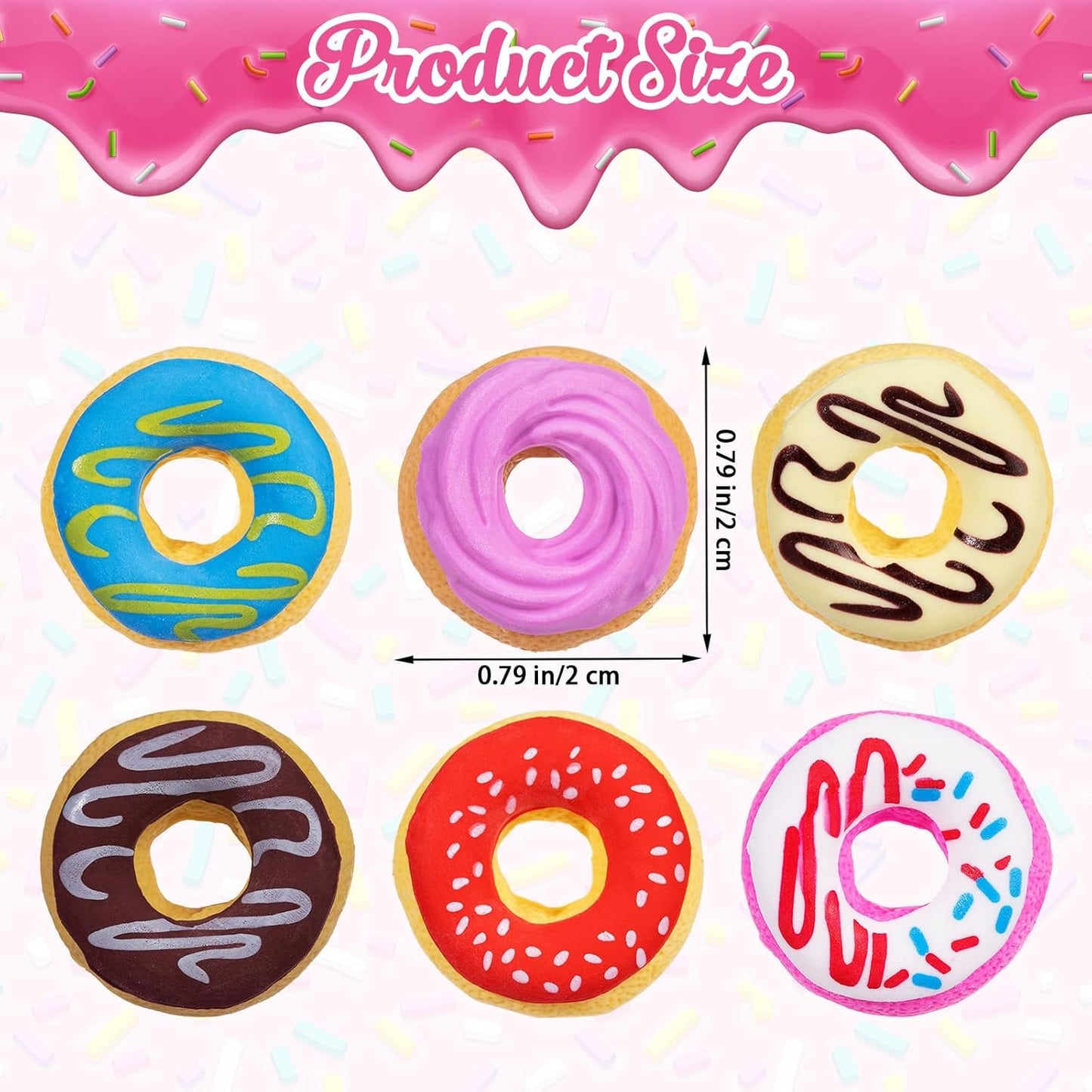 Donut Erasers, 25 Pieces Bulk, 3D Cute Food Novelty Pencil Erasers for Candy Party Favor Gift Filling and Art Supplies