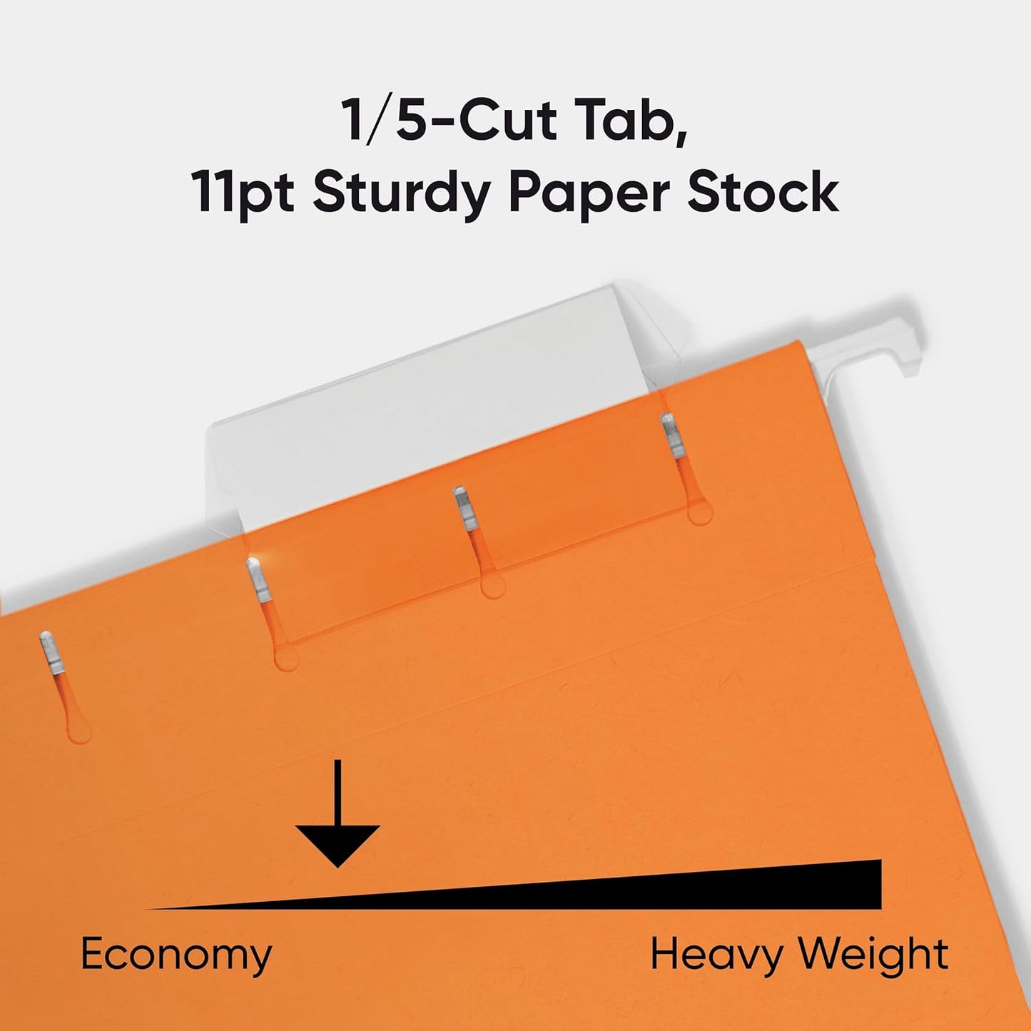 Smead Standard Hanging File Folders, 25 Count, Orange, 1/5-Cut Adjustable Tabs, Letter Size (64065)
