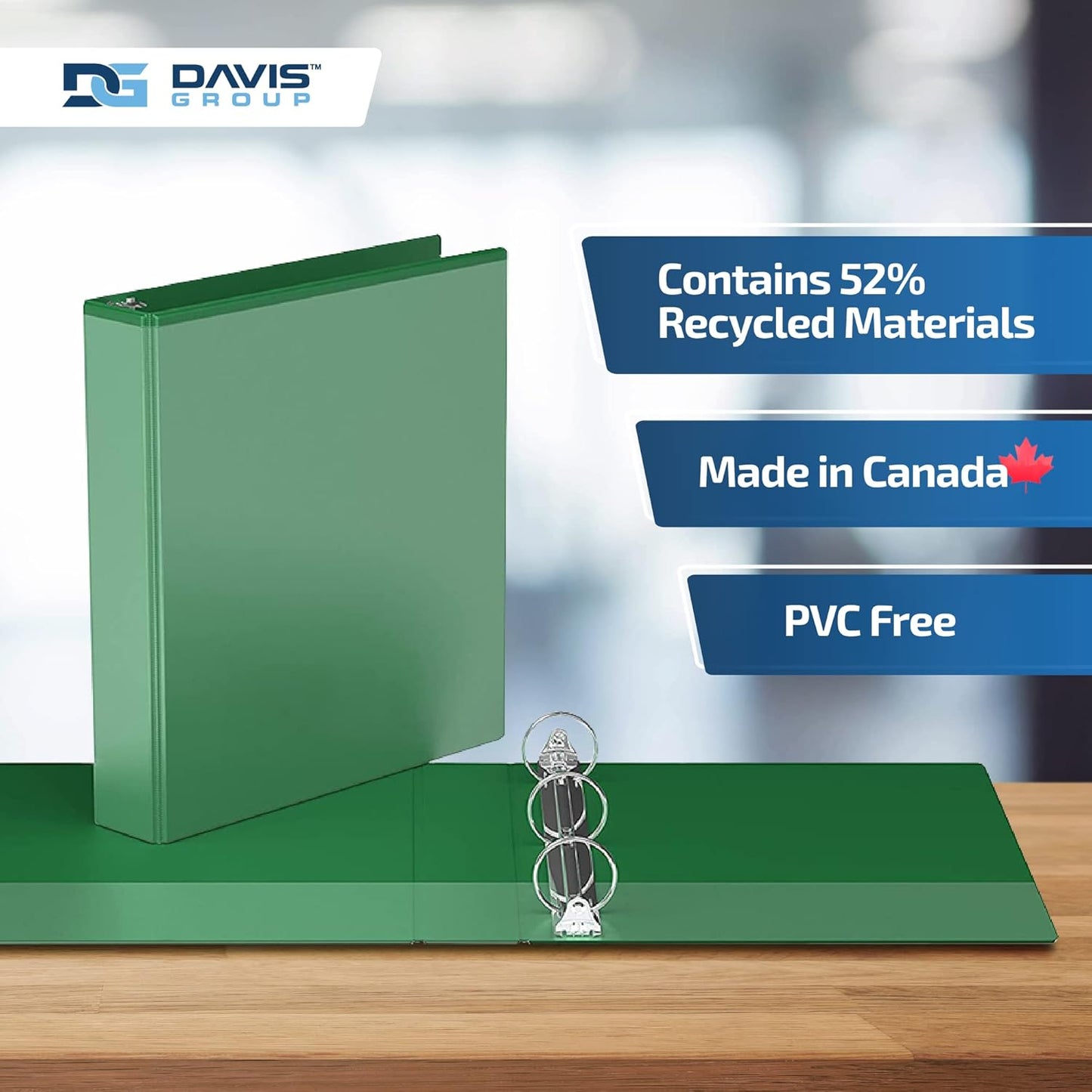 Easyview Premium 3-Ring Binders with Clear-View Covers and Round Rings, Binders for School or Office, 1.5 Inch, Pack of 6, Green