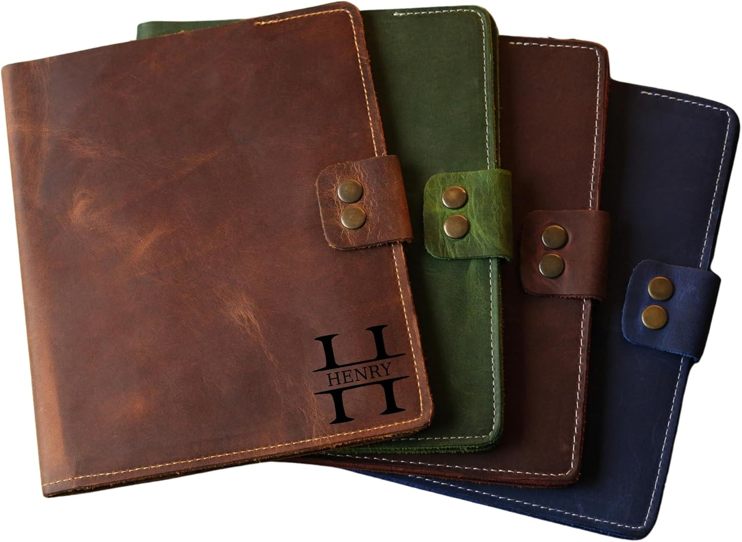 Custom Leather Portfolio, Leather Padfolio, Portfolio Folder, A5 Padfolio for Women, Leather Notebook Cover, Leather Padfolio Gift 8.5"x7" (Brown)