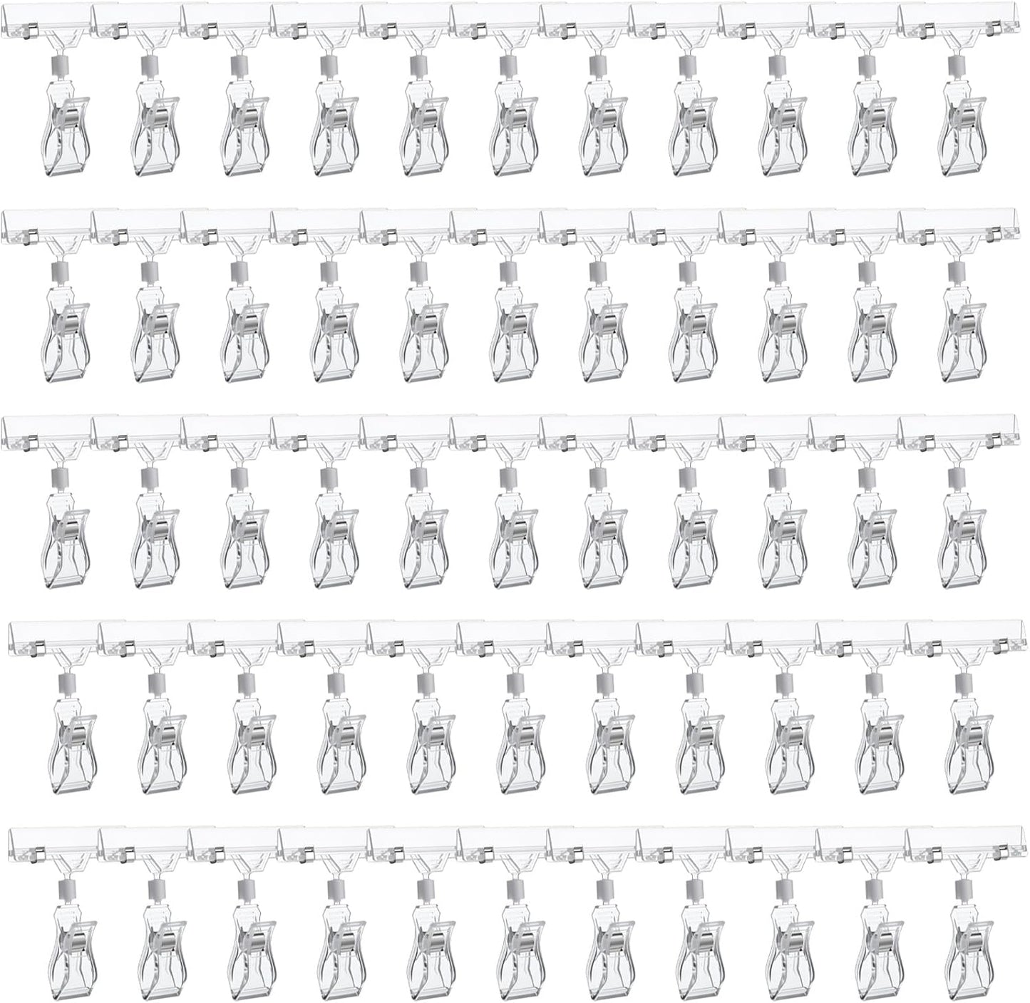MAQUITA 50 Pcs Plastic Sign Holder Clips Swivel Price Signs Rotatable Rack Shelf Price Clips for Merchandise Double Display for Retail Cards