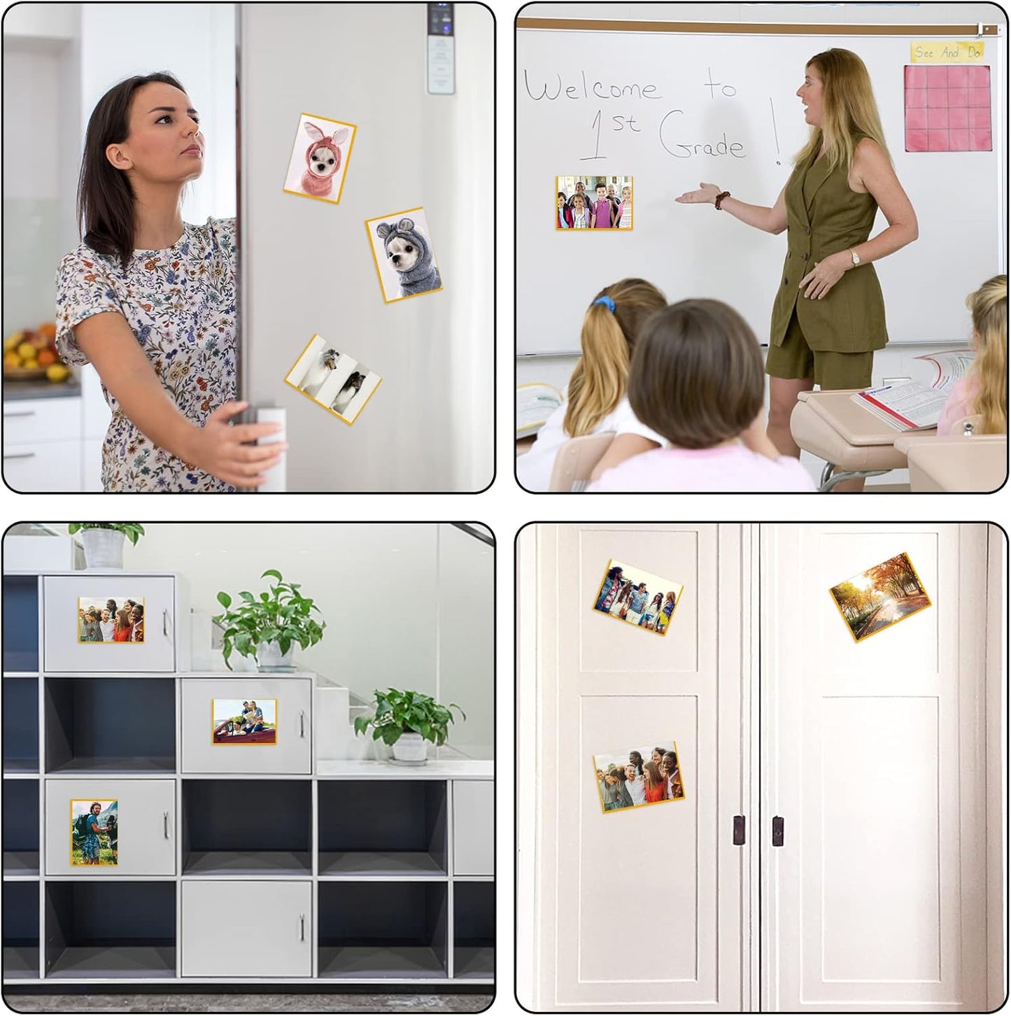Yellow Magnetic Picture Frame 4X6 for Refrigerator 10 Pack,Photo Magnets Sleeves
