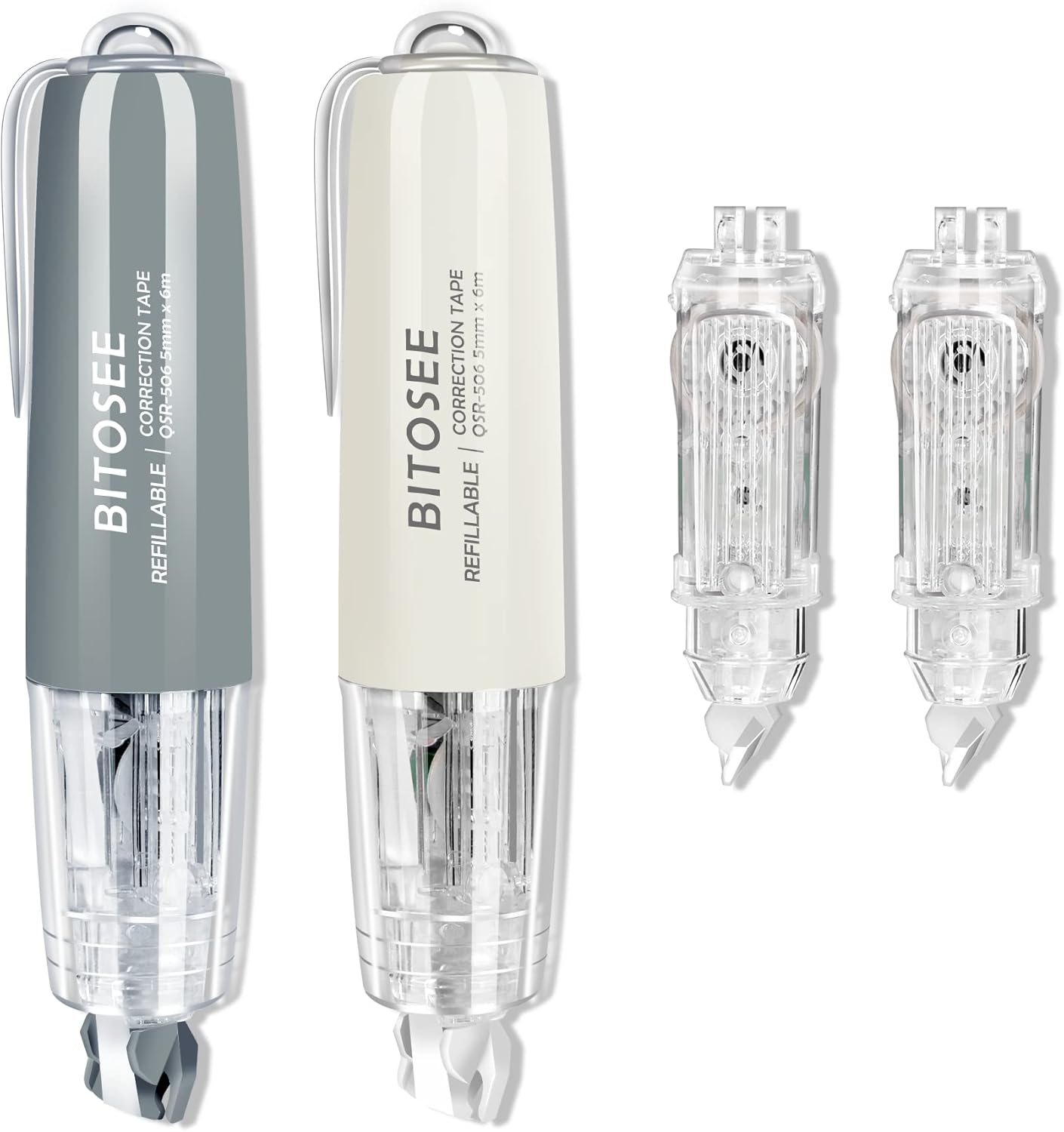 Refillable Retractable Quick Dry White Correction Tape,Mini Small Aesthetic Cute Correction Tape, with Easy to Use Kawaii Pen Shaped Applicator,for School Office Supplies