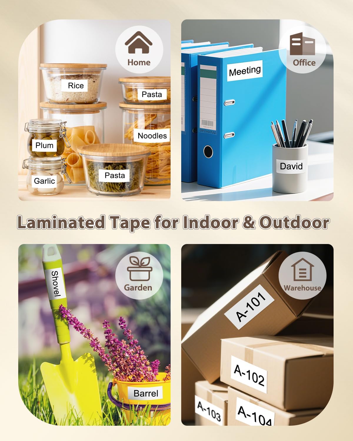 Replace for Brother TZe-251 24mm 0.94 Laminated White TZ Tape TZe251 PTouch Tape 1 Inch Work with Brother P Touch D600 E500 P700 P710BT P750W P910BT D410 PTD460BT D610BT Label Maker, 6-Pack