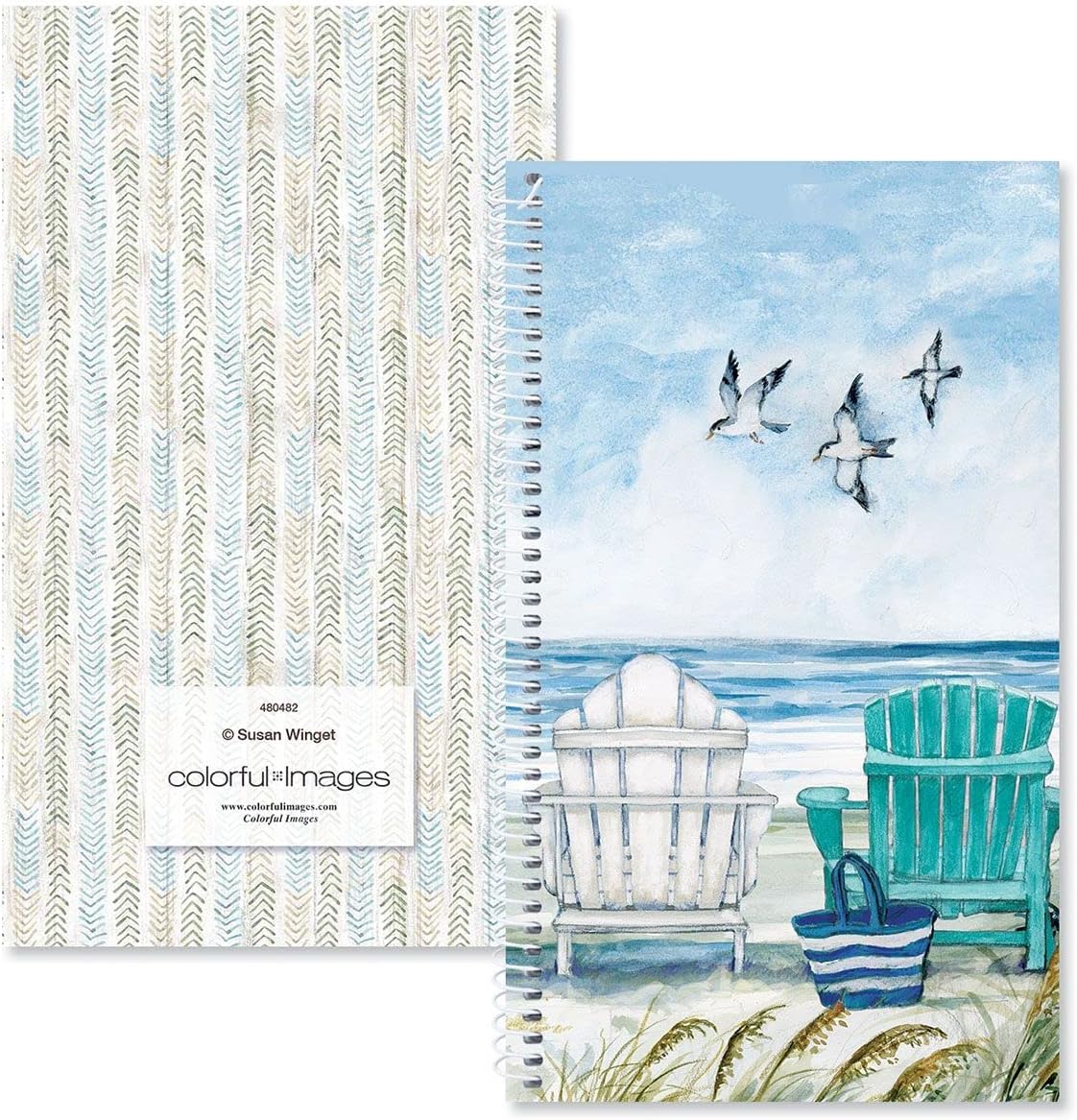 Current By The Sea Password & PIN Keeper Book, 94 Pages, 5” x 8.5” Size Spiral Bound, Soft Cover Internet Organizer for Offline Website, Login, & Username Storage