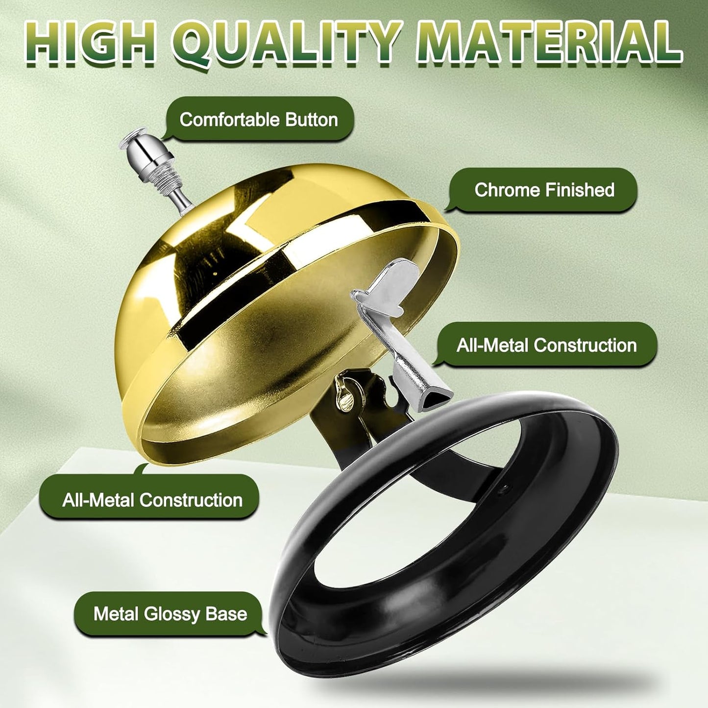 UCEC Desk Bell & Sign, Dinner Call Bell for Hotel & Restaurant Reception, 1+1 Pack, Yellow